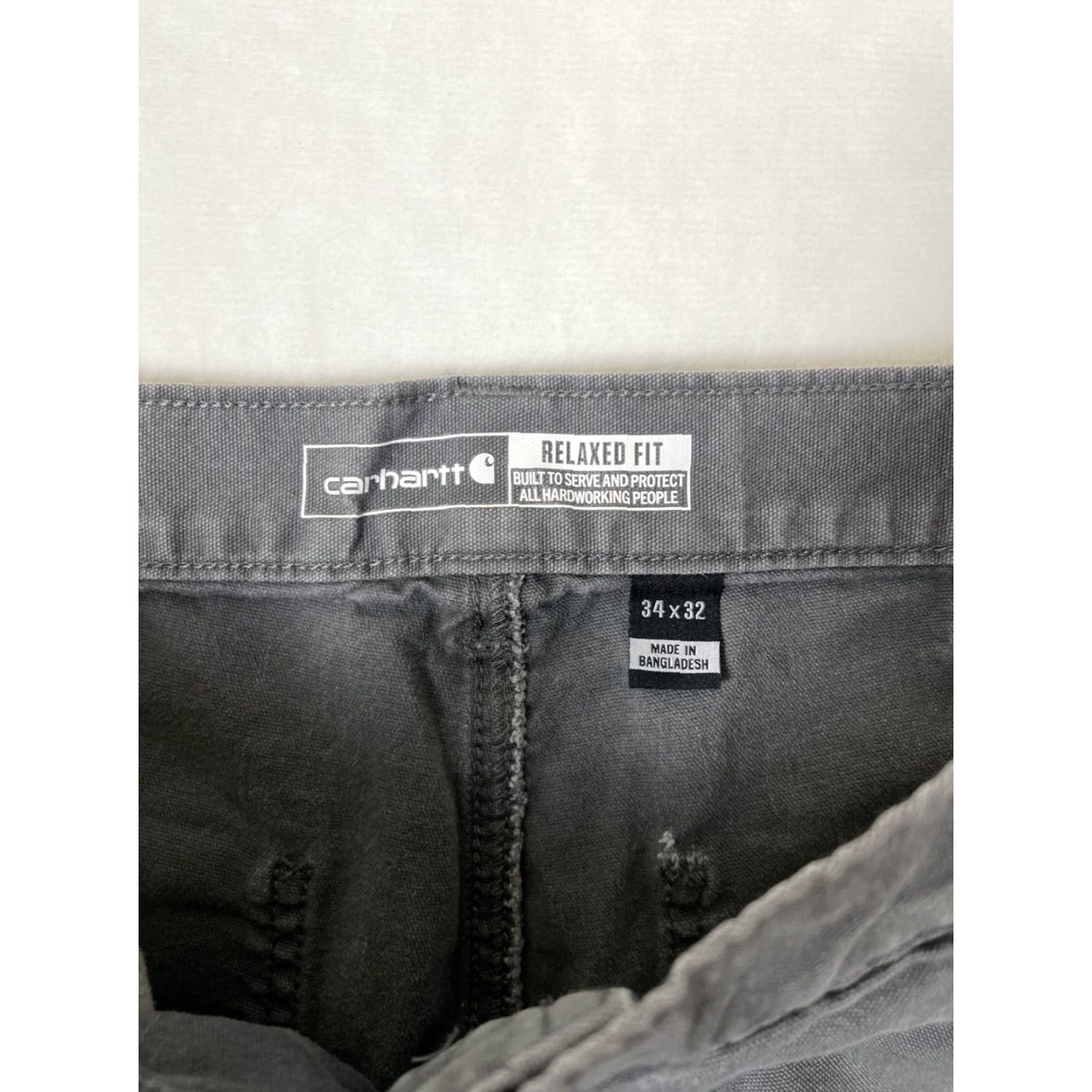 Carhartt Carhartt 34x30 Men's Relaxed Fit Canvas Pants BN2291M Gray Stained Grunge Vintage No Casual Workwear Carpenter 5-Pocket Logo Zipper Button Size US 34 / EU 50 - 6 Thumbnail