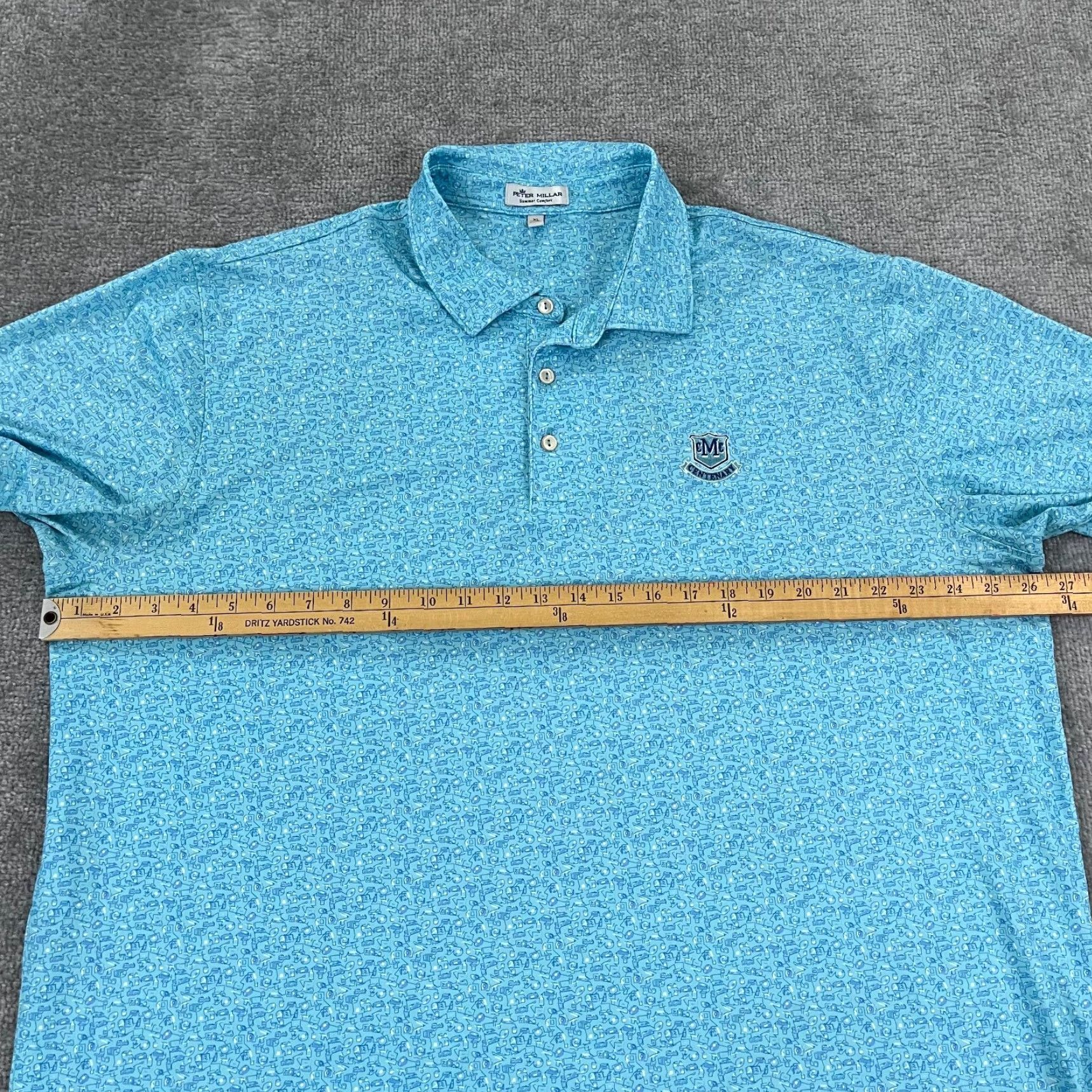 Peter Millar PETER MILLAR Polo Shirt Mens XL Blue Geometric Centenary Park Golf Size US XL / EU 56 / 4 - 6 Thumbnail