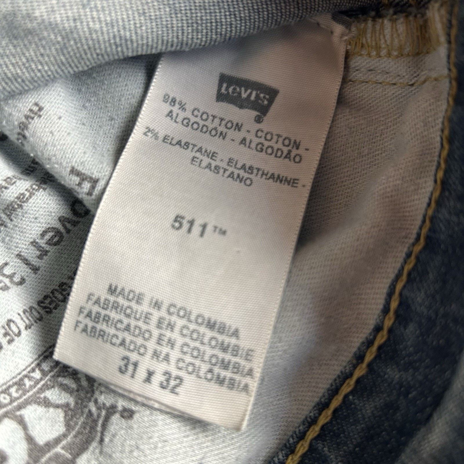 Levi's Levis 511 Jeans Mens 31x32 Blue Denim Slim Straight Size US 31 - 9 Thumbnail