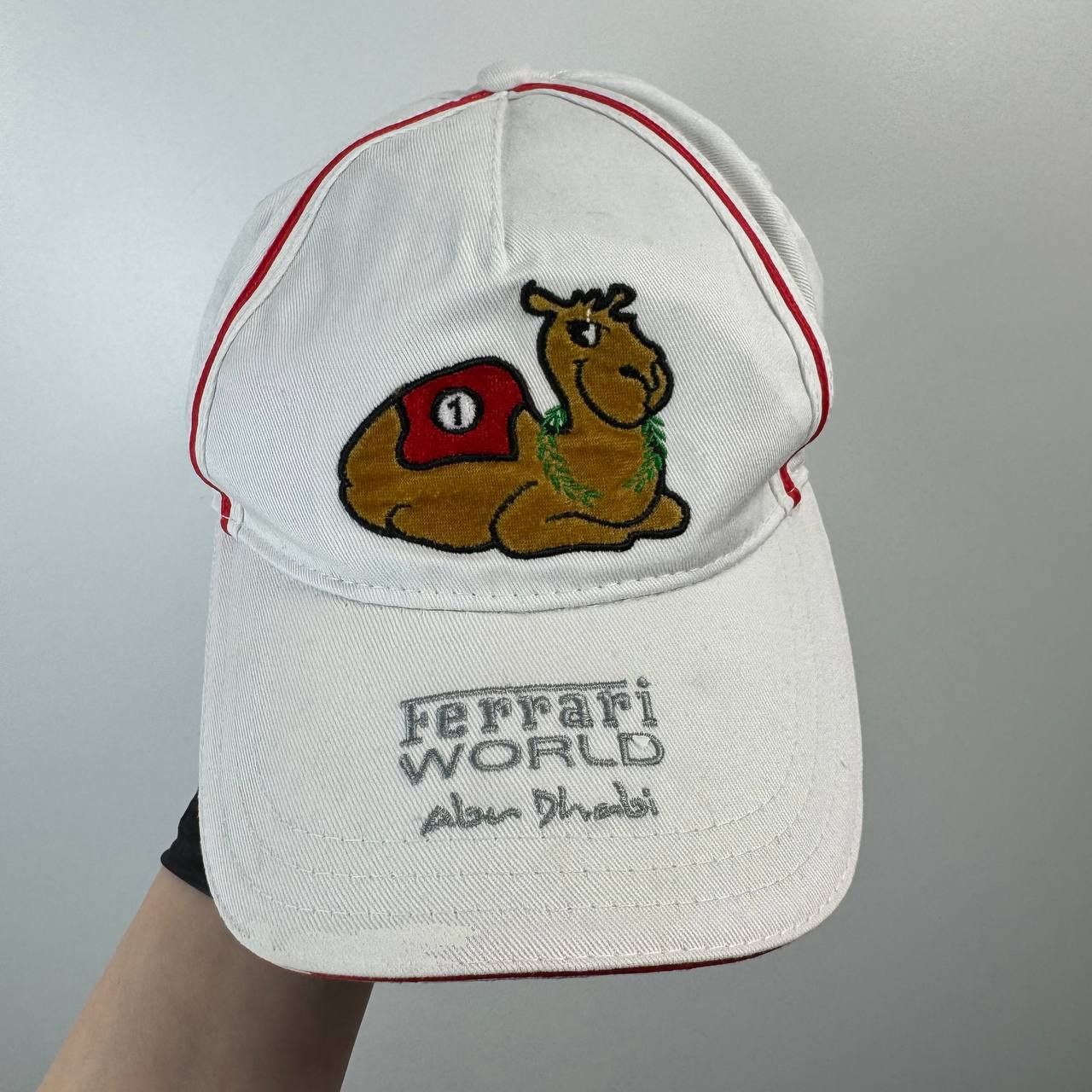 Ferrari Ferrari World Abu Dhabi Official Camel Cap White Hat Size ONE SIZE - 1 Thumbnail