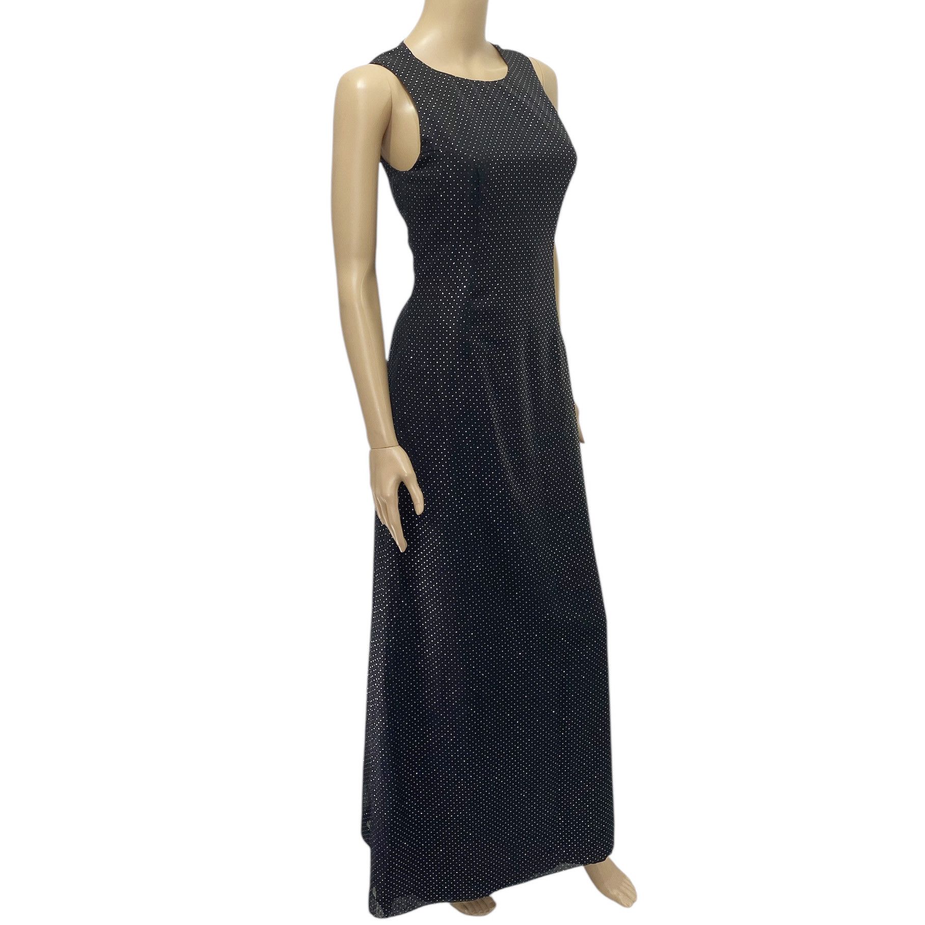 Versus Versace Vintage Black Studded Maxi Long Dress Size M / US 6-8 / IT 42-44 - 2 Thumbnail