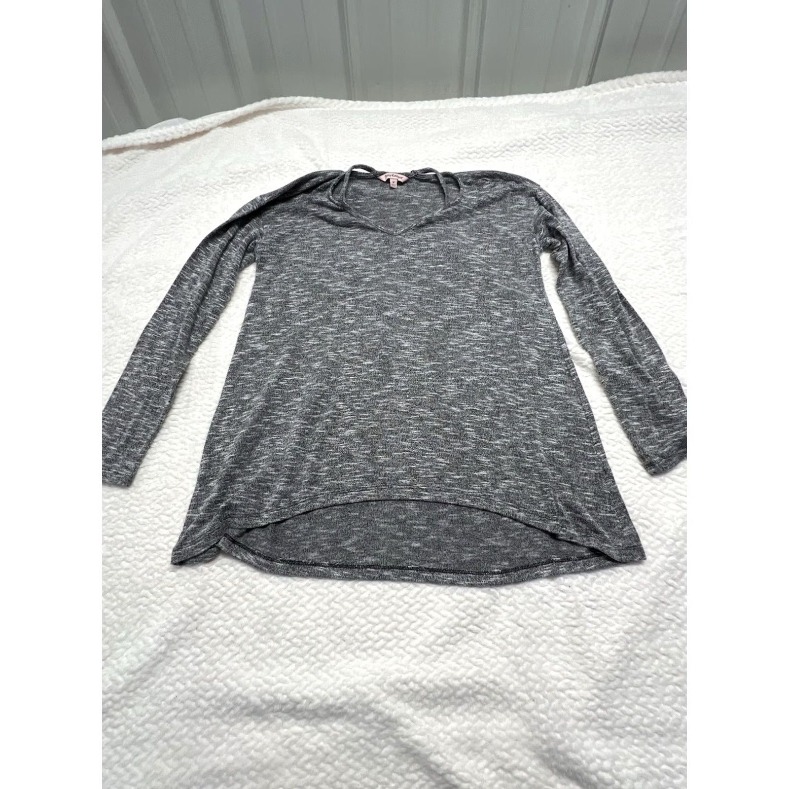 Juicy Couture Juicy Couture Women’s Blouse Heather Gray Relaxed Size M Gray Basic Classic Comfort Fit Shirt Womens Top Size M / US 6-8 / IT 42-44 - 4 Thumbnail