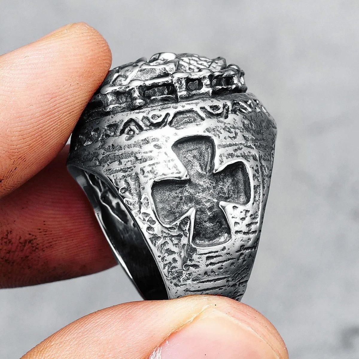 Jewelry Punk Skull Ring Streetwear Jewelry Fashion Gift Size ONE SIZE - 4 Thumbnail
