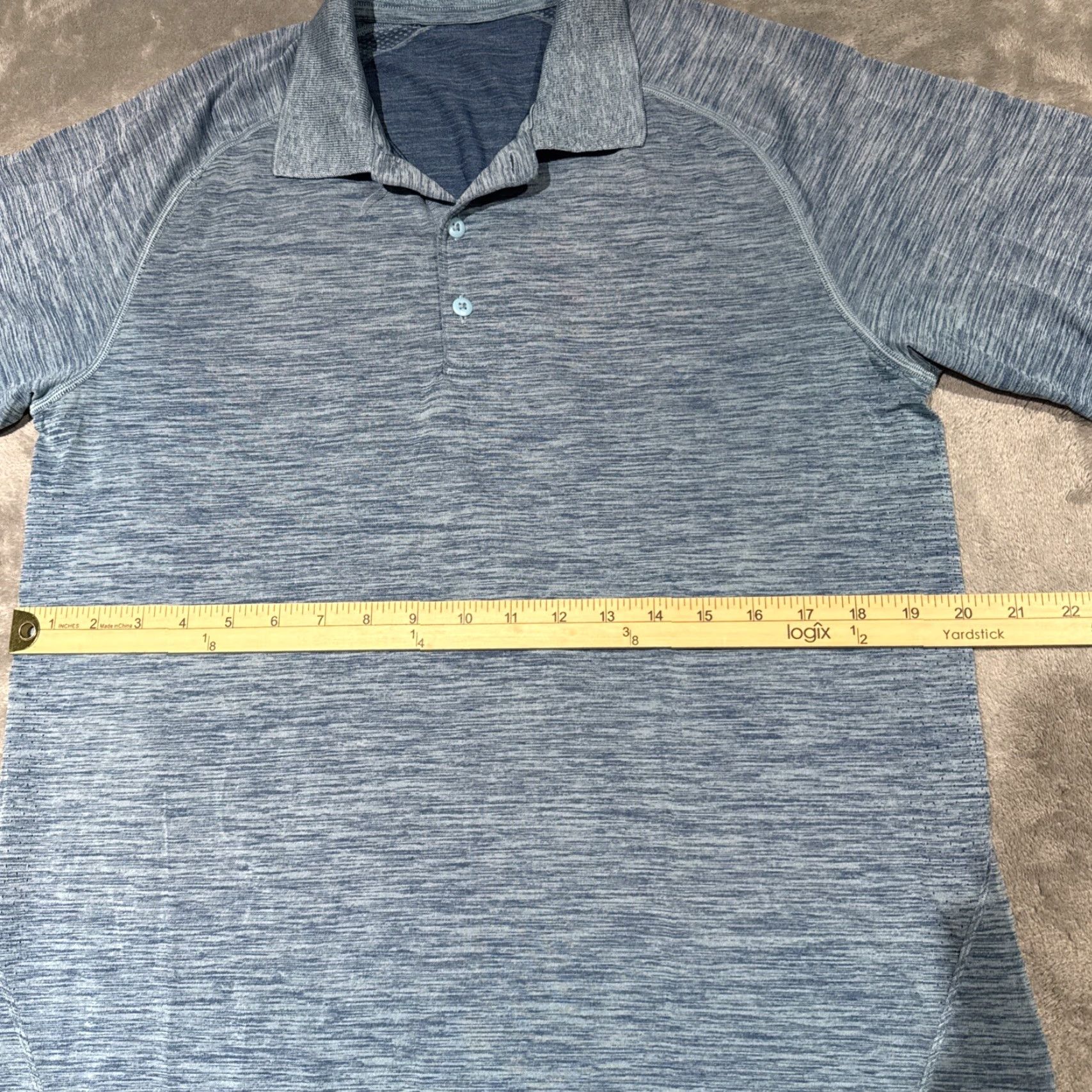 Lululemon Lululemon Metal Vent Tech Polo Shirt Blue Stretch Performance Men's Size Large Size US L / EU 52-54 / 3 - 4 Thumbnail