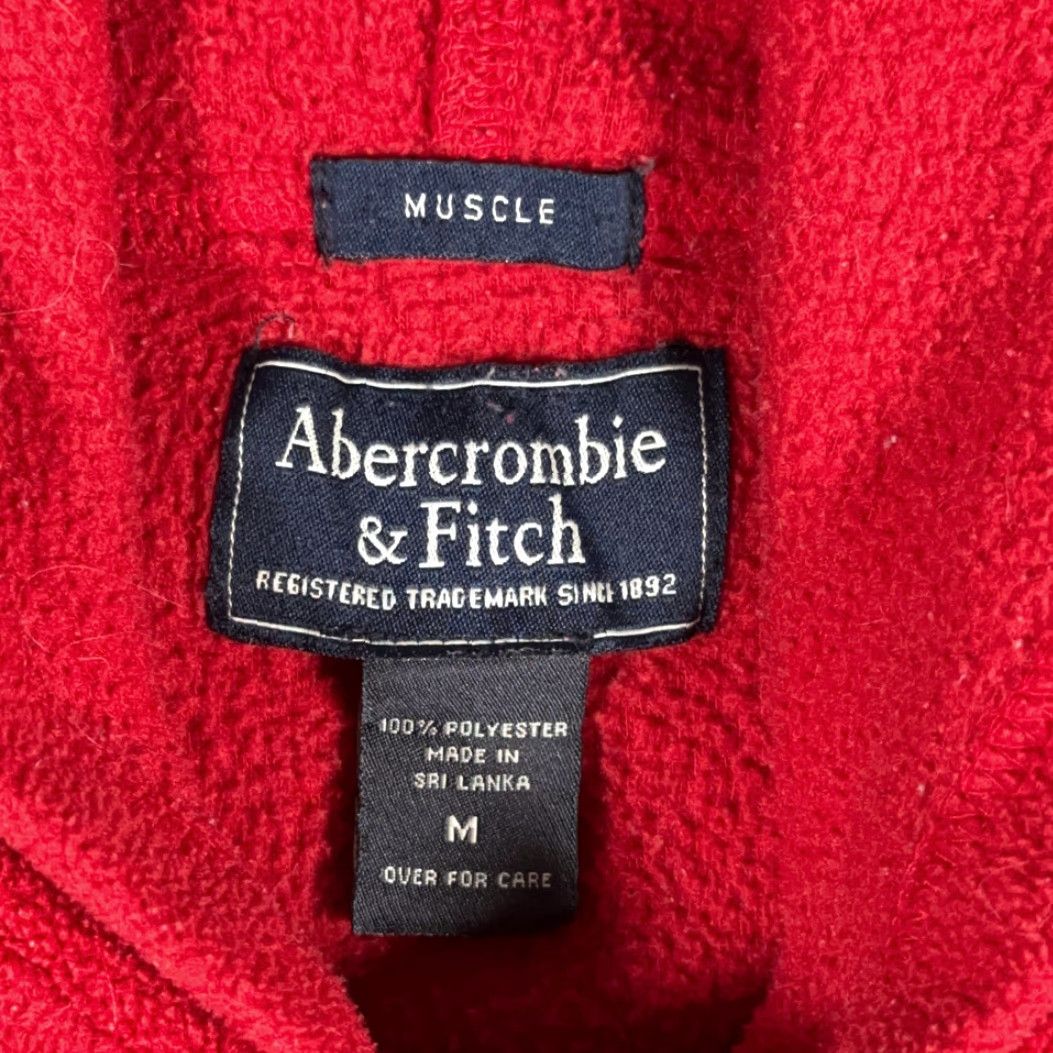 Abercrombie & Fitch VINTAGE Abercrombie & Fitch Hoodie Men MEDIUM Red Fleece Crest Logo 90s Size US M / EU 48-50 / 2 - 5 Thumbnail