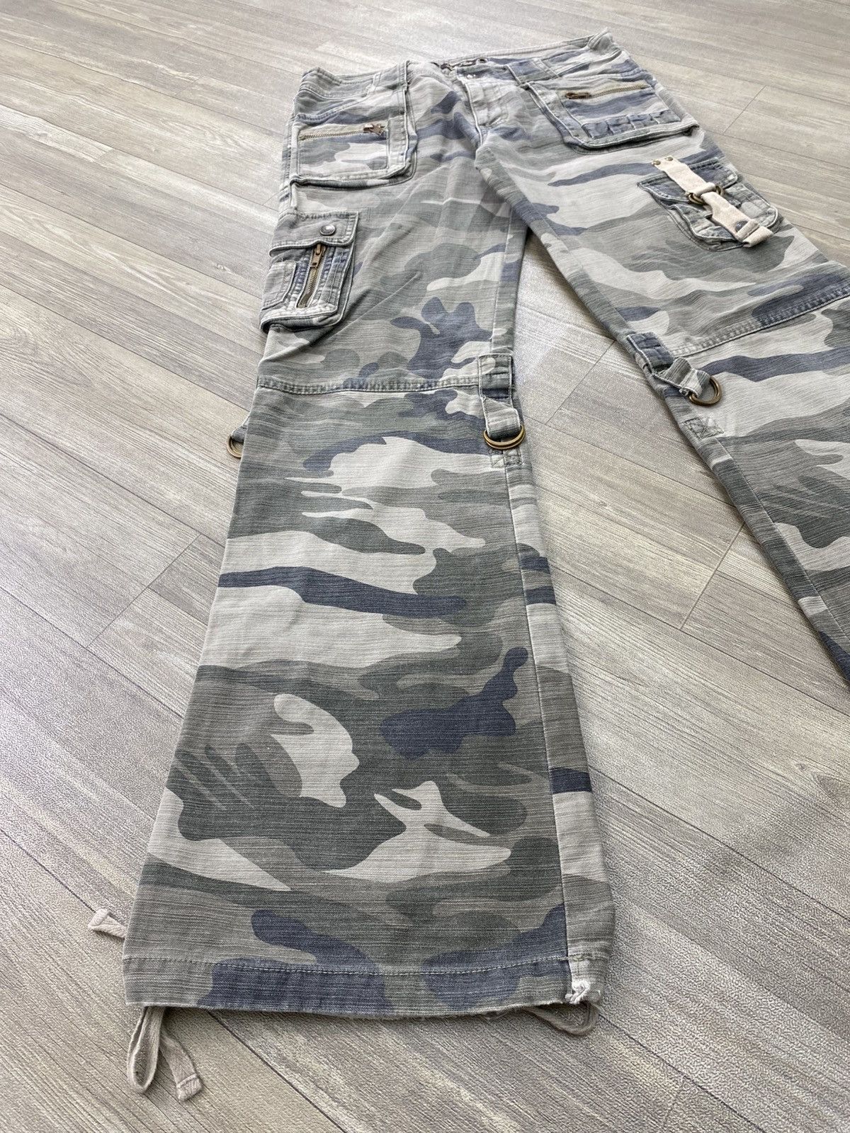 Hysteric Glamour Vintage Rote Rose Bondage Camo Military Lgb Flared Pants Y2K Size US 29 - 7 Thumbnail