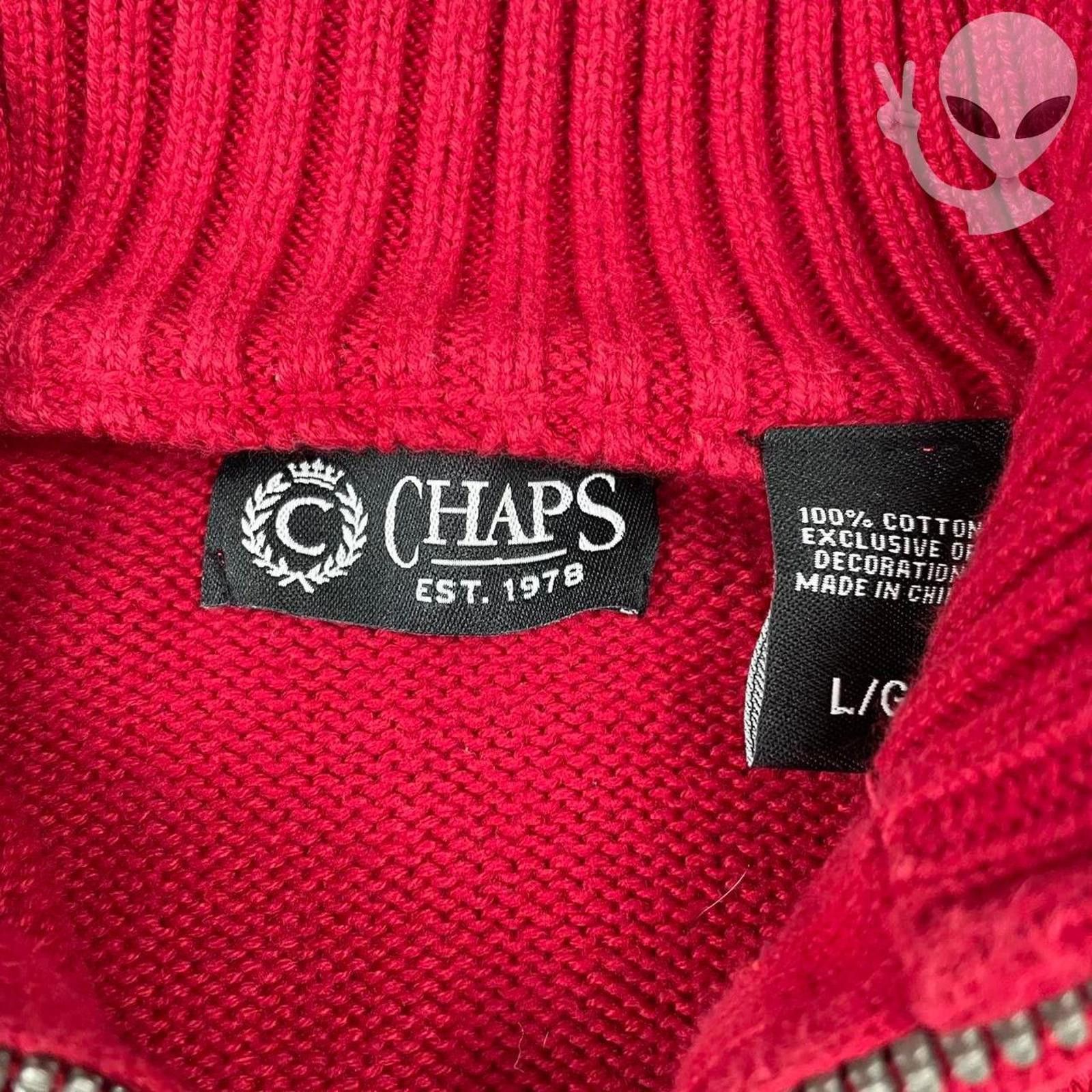 Chaps Ralph Lauren Chaps Mens Quarter Zip Red Knit Moose Sweater Size US L / EU 52-54 / 3 - 3 Thumbnail