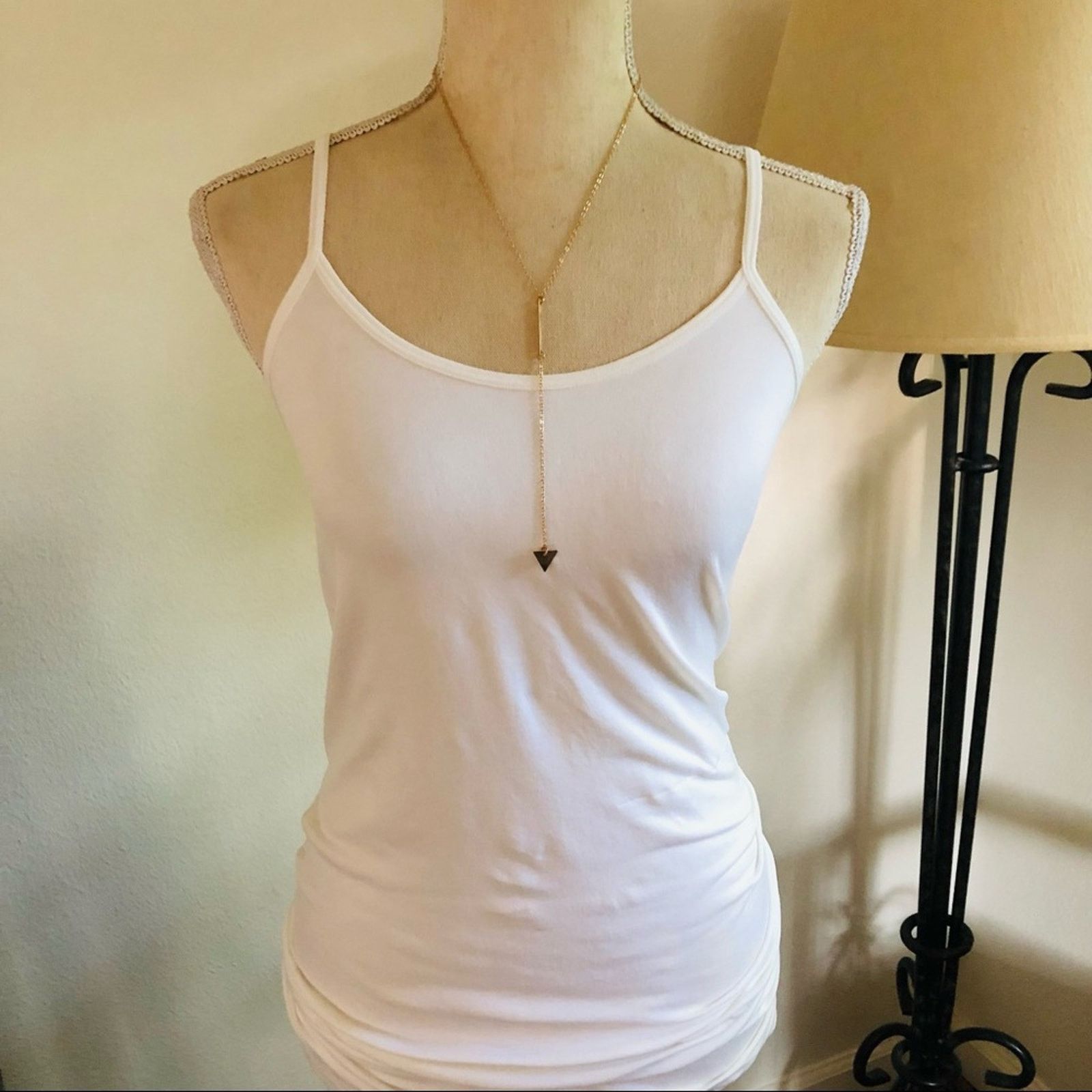 Jewelry Minimalist gold plated bar triangle accent Y chain necklace Size ONE SIZE - 3 Thumbnail