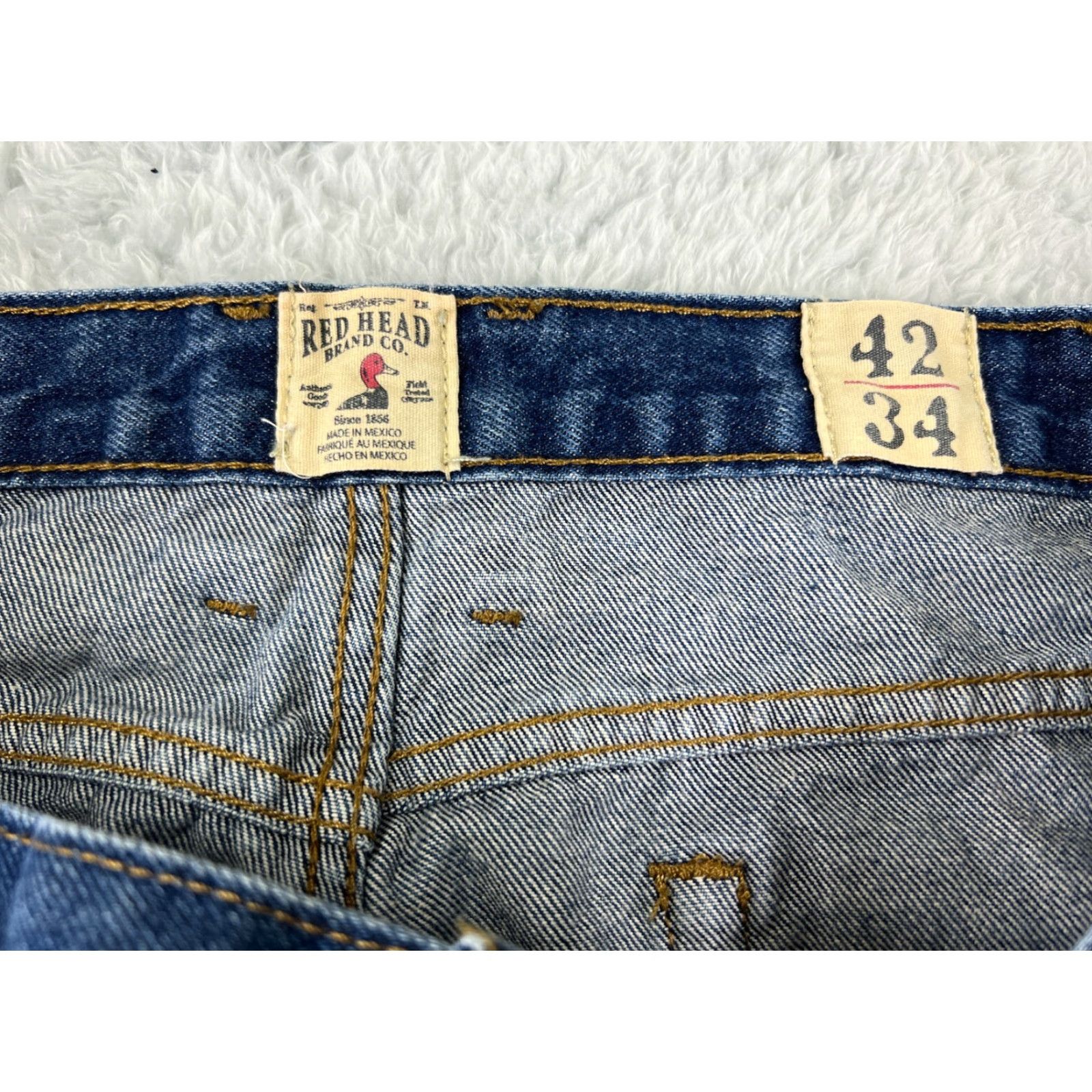Vintage Redhead Jeans Mens 42 Blue Denim Basspro 100% Cotton Camp Fishing Size US 42 / EU 58 - 3 Thumbnail