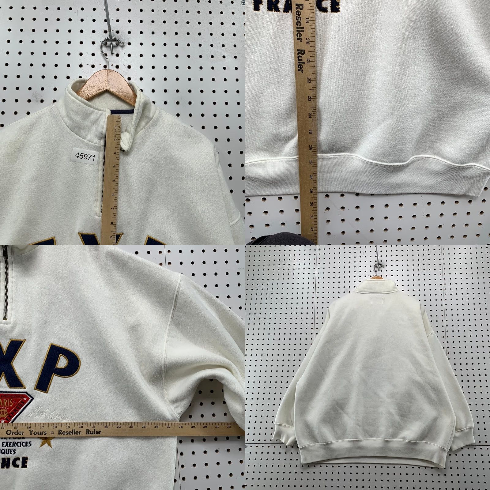 Express VINTAGE Express Sweatshirt Mens XL White Oversized 1/4 Zip Fleece Embroidered Size US XL / EU 56 / 4 - 8 Thumbnail