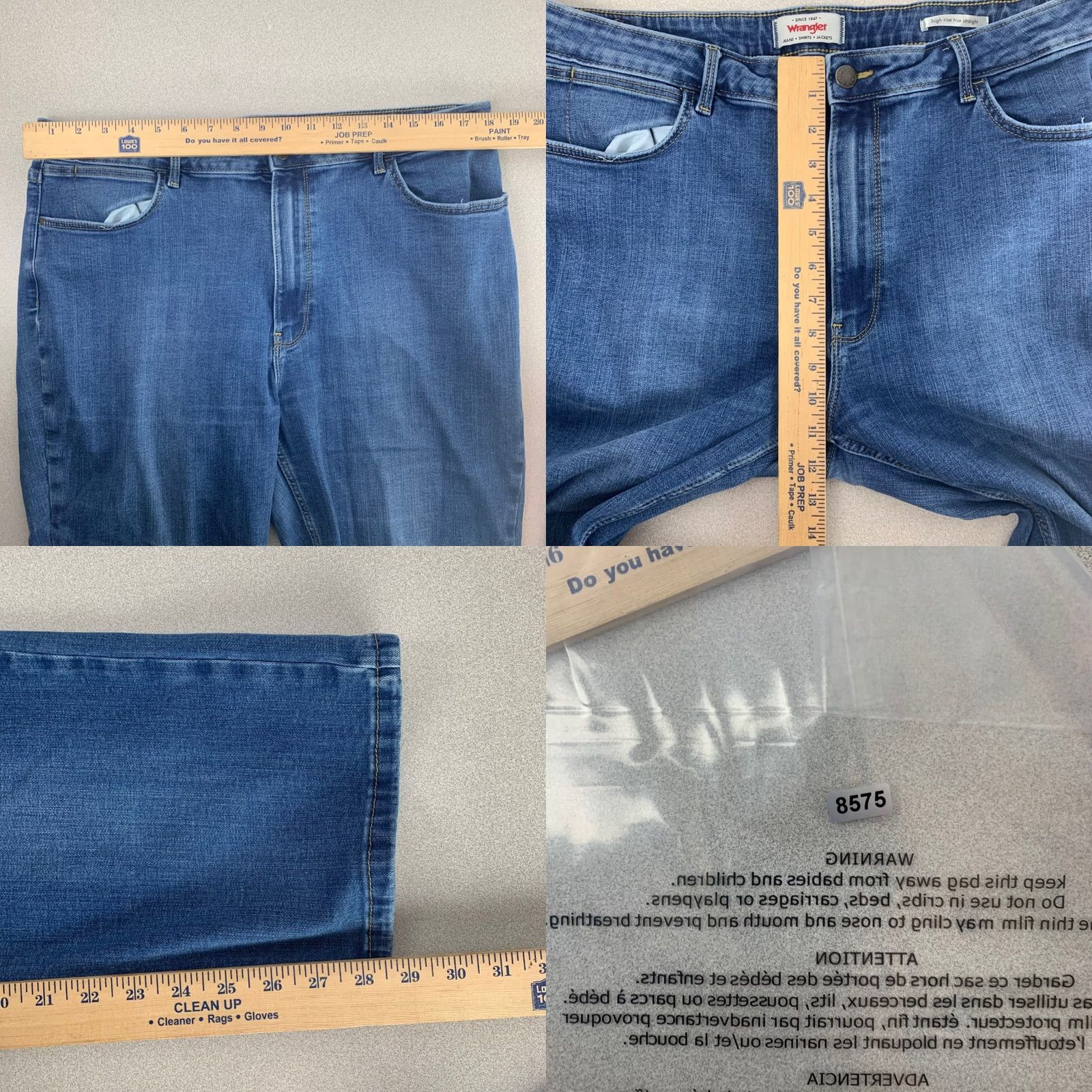 Wrangler Wrangler Jeans Womens 18W 30in Blue High Rise True Straight Stretch Medium Wash Jeans Size 40" / US 18 - 8 Thumbnail