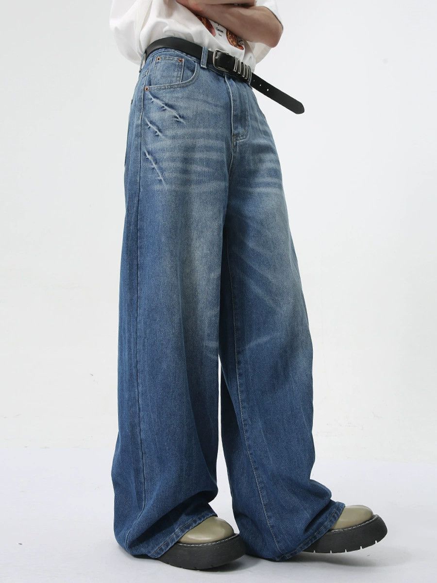 Jean American lightning washed loose casual straight jeans y2k Size US 32 / EU 48 - 4 Thumbnail
