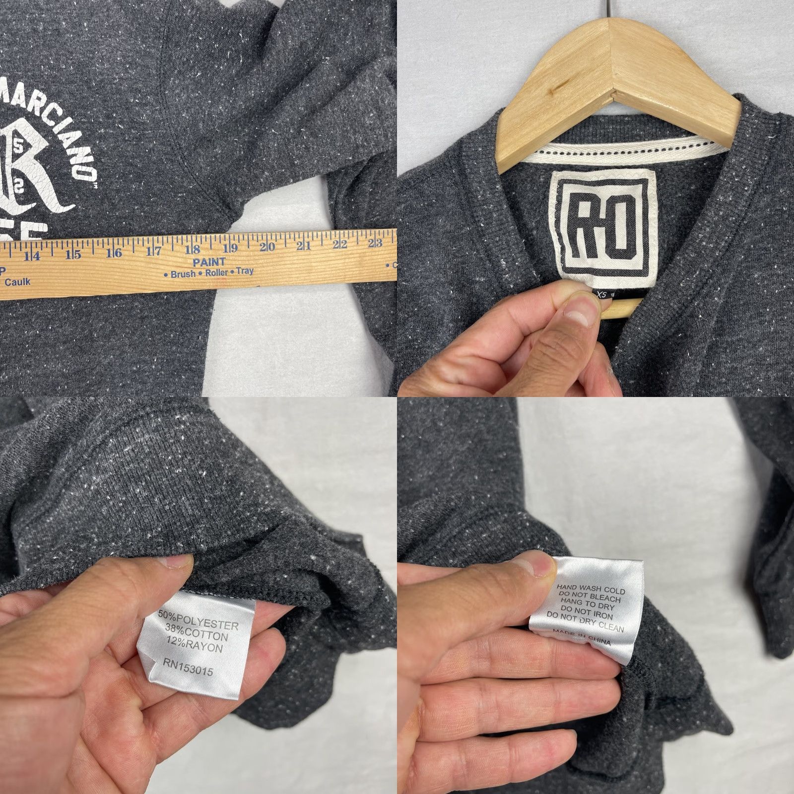 Vintage Rocky Marciano Sweatshirt Mens XS Gray Roots of Fight Undefeated Logo Graphic Print Sweatshirt Boxing Size US XS / EU 42 / 0 - 8 Thumbnail