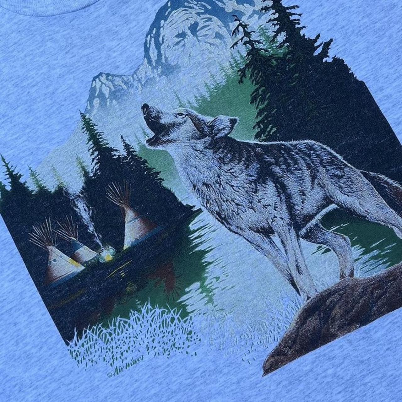 Vintage Vintage 90s FOTL Wolf Animal Nature Wildlife Tee Tshirt Size US L / EU 52-54 / 3 - 3 Thumbnail