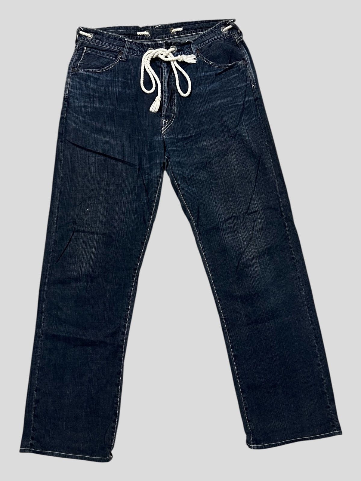 45rpm Vintage 45RPM 🇯🇵 Indigo Dyed Drawstring Waist Denim Jeans Size US 32 / EU 48 - 1 Thumbnail
