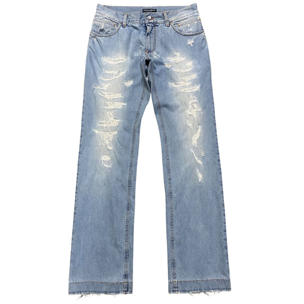 Dolce & Gabbana Dolce&gabbana Repaired Denim Jeans Lightwash Size US 34 / EU 50 - 1 Thumbnail
