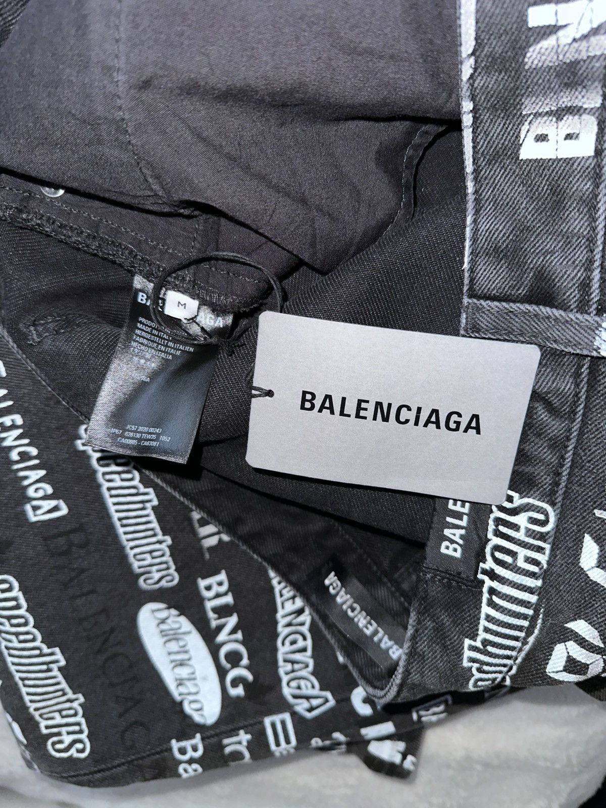 Balenciaga BALENCIAGA – TV Show Logo Print Wide Leg Denim Jeans Size US 43 - 12 Thumbnail