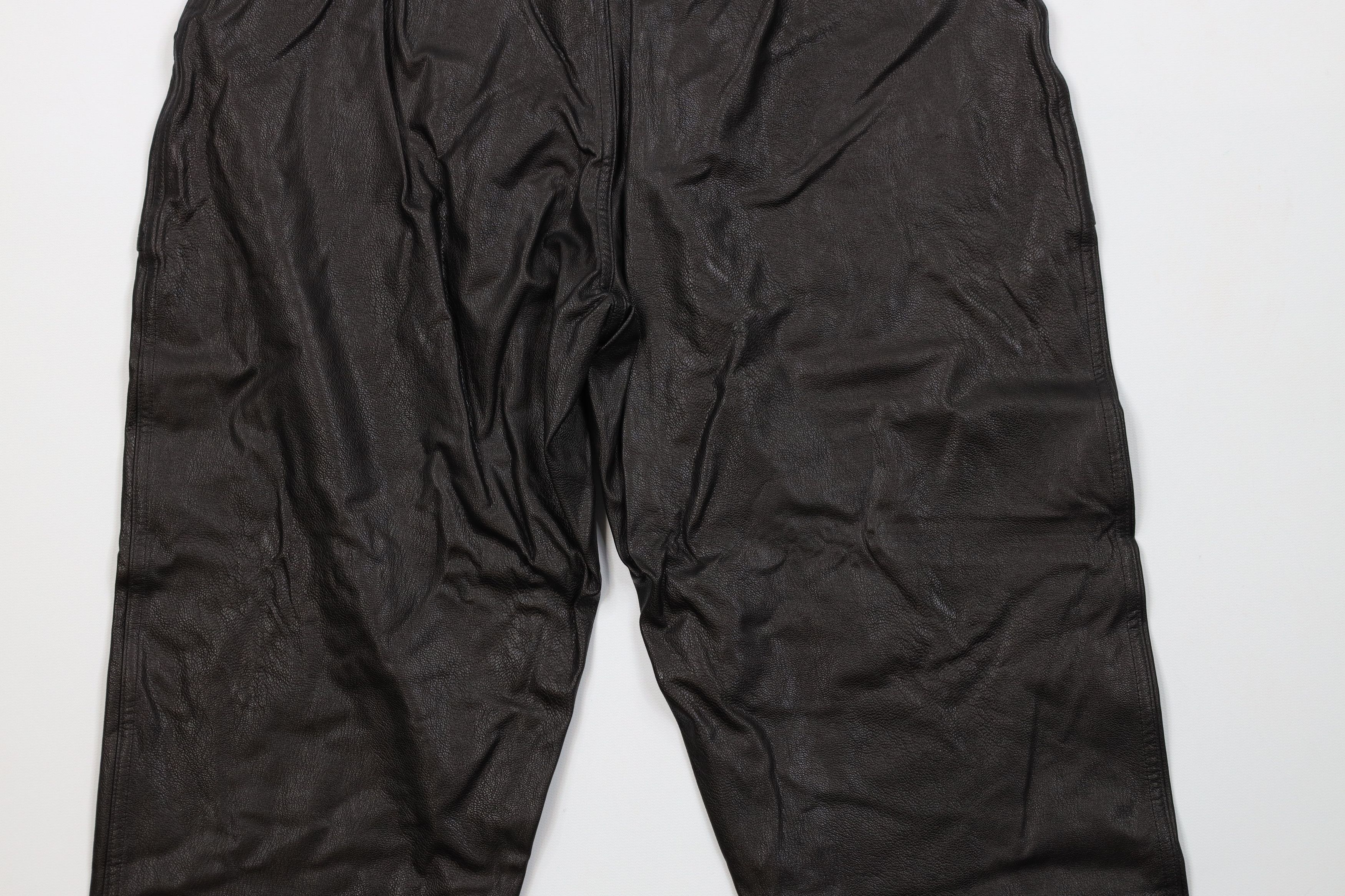 Vintage Spanx Faux Leather Like Joggers Pants Black Noir Cuffed Size 28" / US 6 / IT 42 - 9 Thumbnail