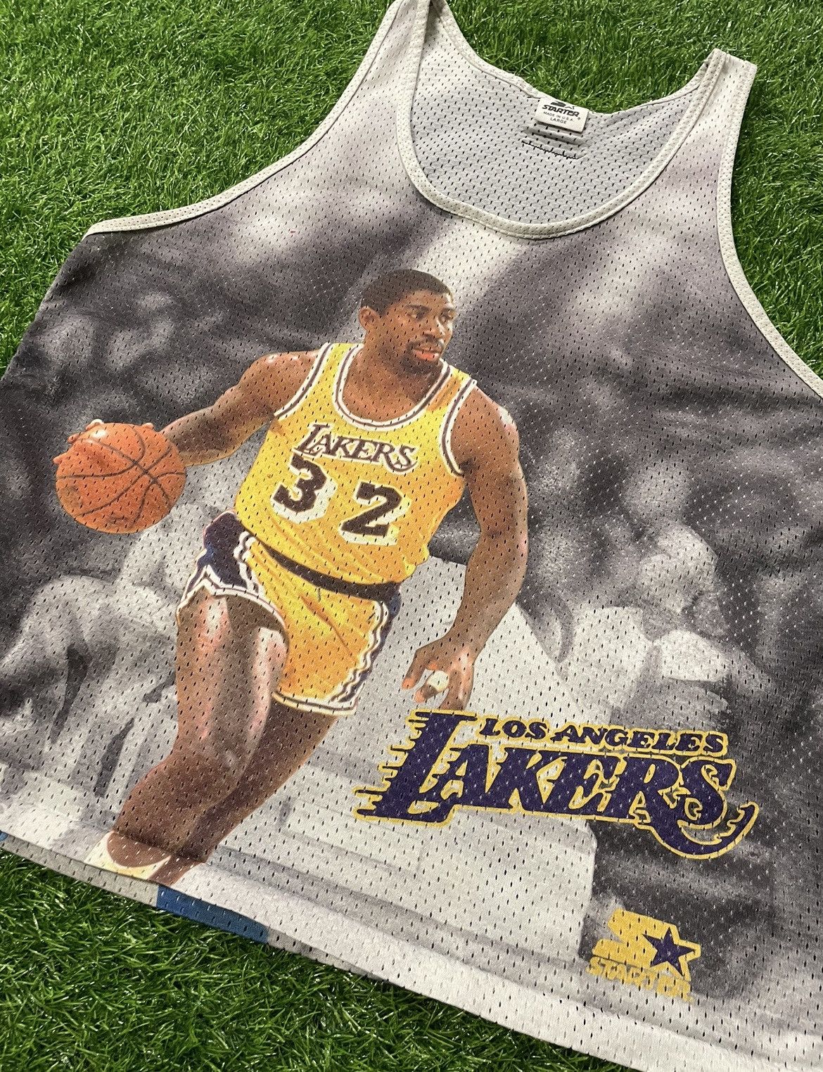 NBA × Starter × Vintage Vintage Starter NBA Magic Johnson La Lakers Jersey Size L Size US L / EU 52-54 / 3 - 3 Thumbnail
