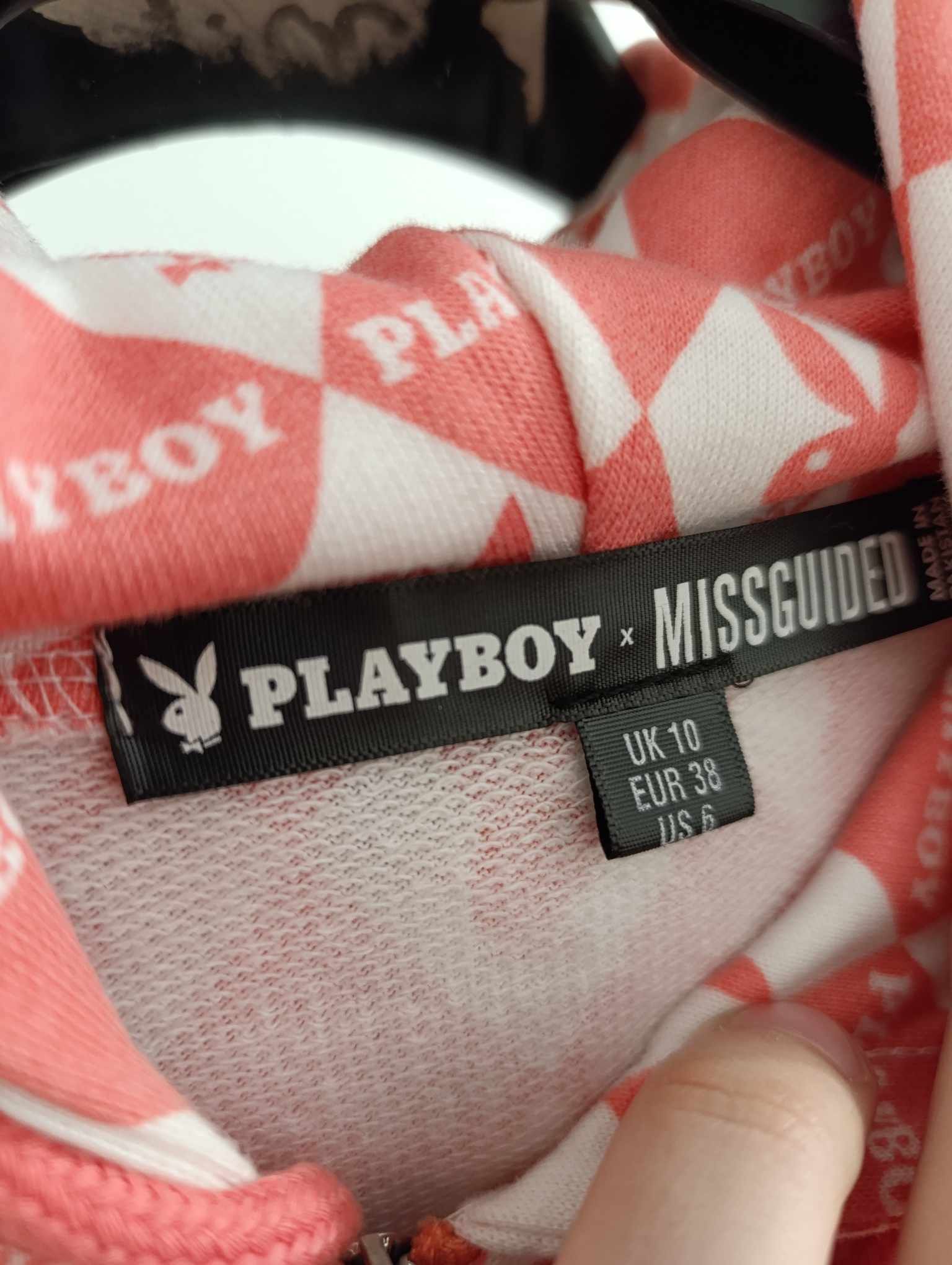 Missguided × Playboy Playboy monogram zip hoodie by Missguided Size M / US 6-8 / IT 42-44 - 2 Thumbnail
