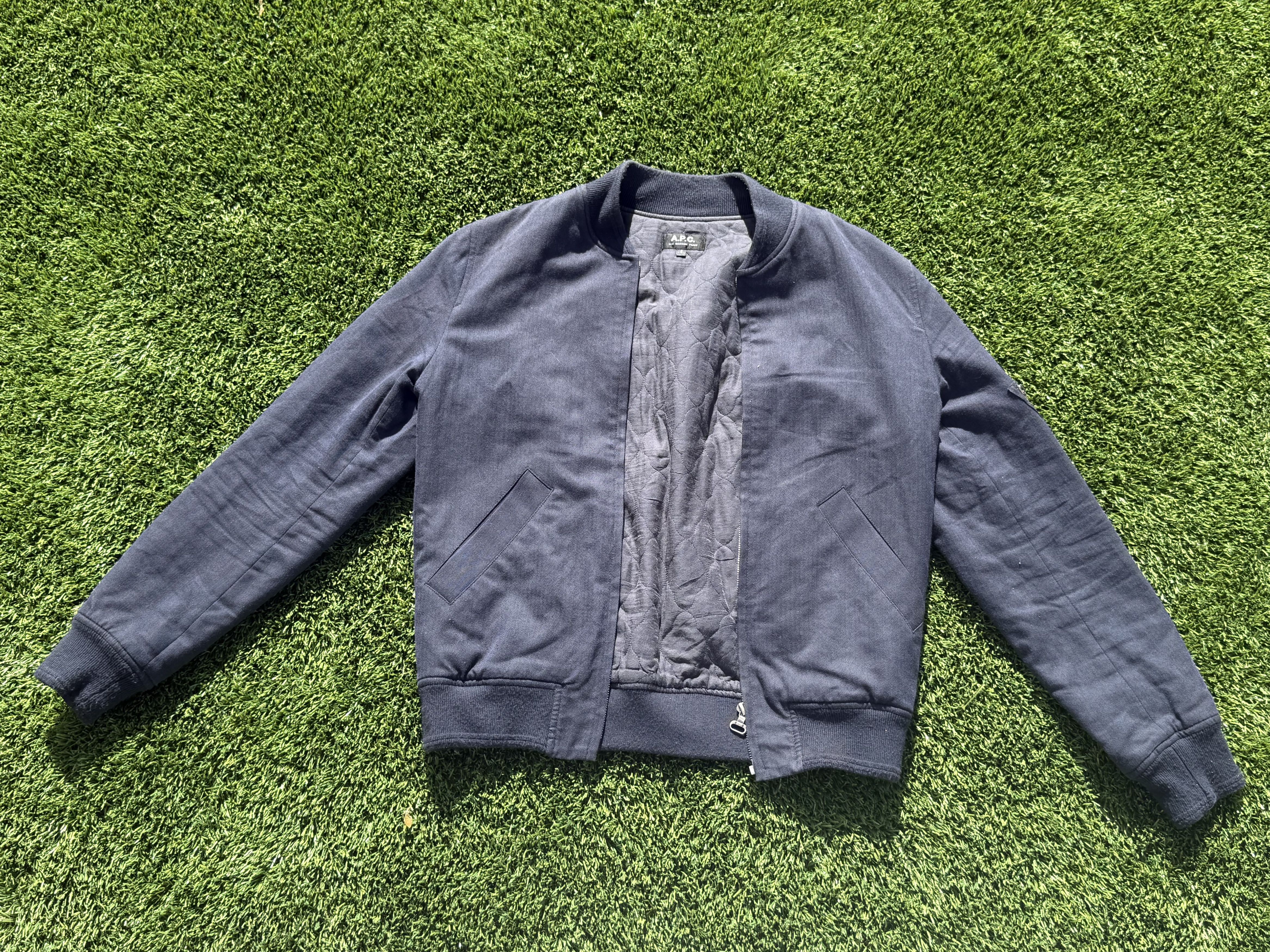 A.P.C. A.P.C. Herringbone Cotton and Wool-Blend Bomber Jacket Size US S / EU 44-46 / 1 - 1 Thumbnail