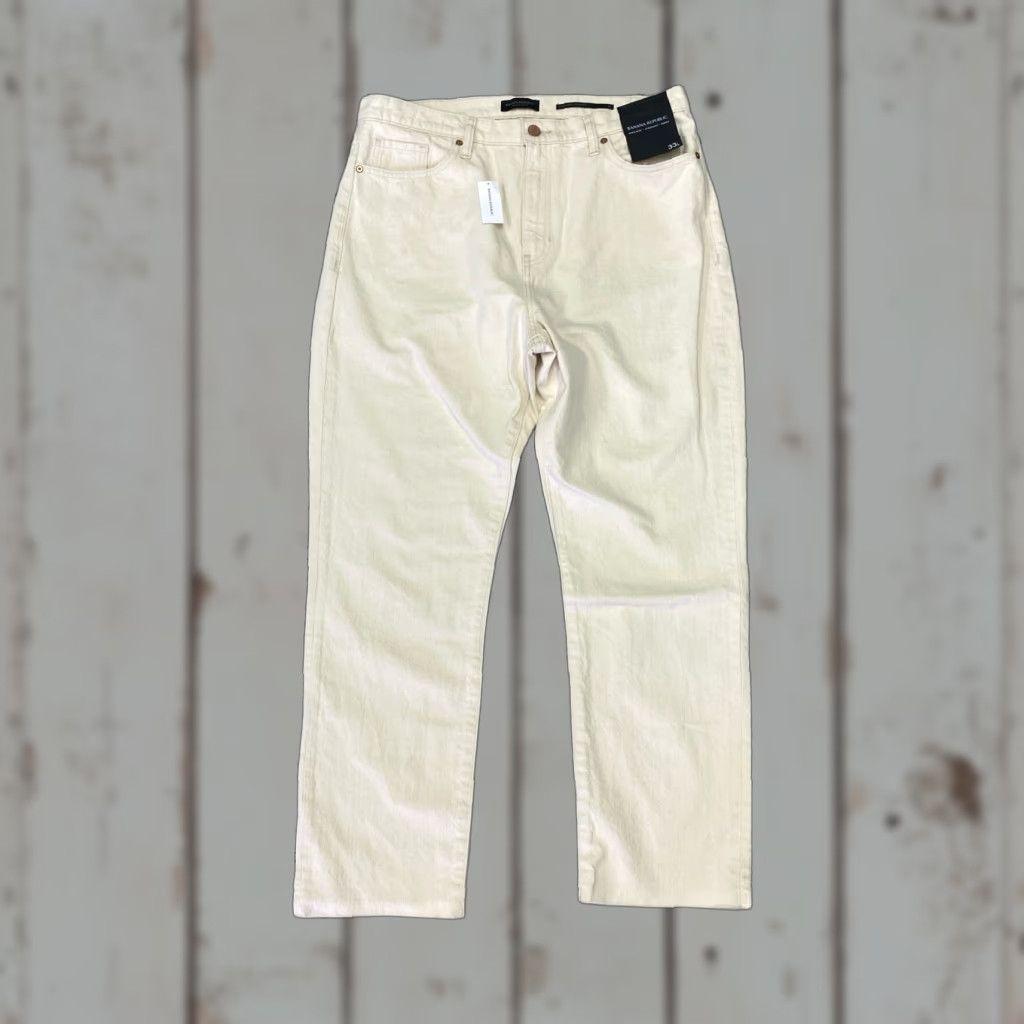 Banana Republic VINTAGE? NWT Banana Republic High Rise Straight Jeans Womens 33L Ankle Length White Size 24" / US 00 / IT 34 - 1 Thumbnail
