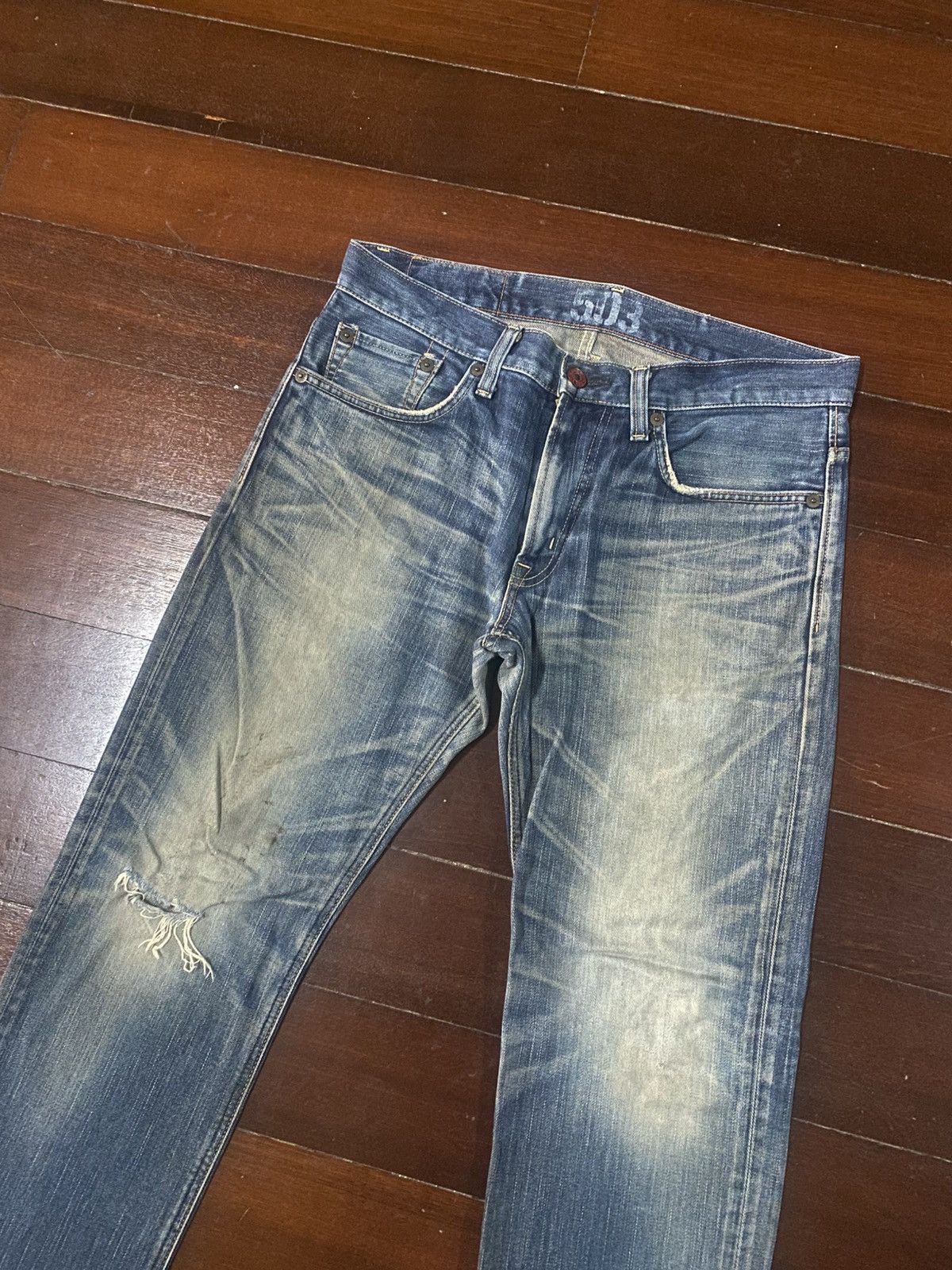 Edwin Fire Edwin 503 blue trip Flare Distressed Denim Size US 38 / EU 54 - 5 Thumbnail