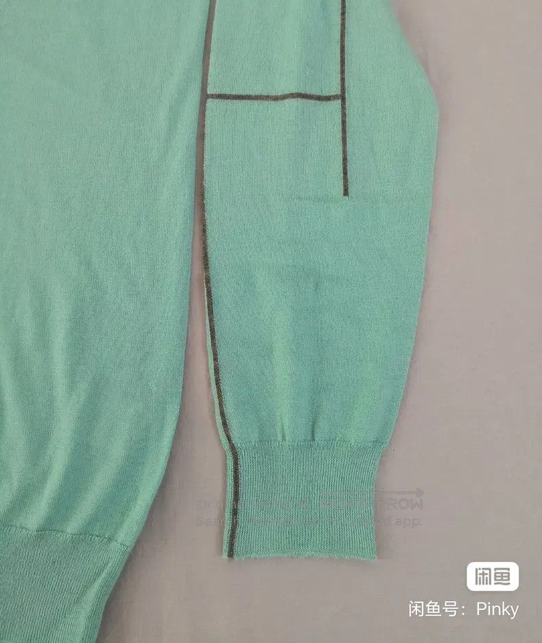 Hermes Hermes Cashmere sweater knit, mint blue, 80% cashmere + 20 Size US XL / EU 56 / 4 - 5 Thumbnail