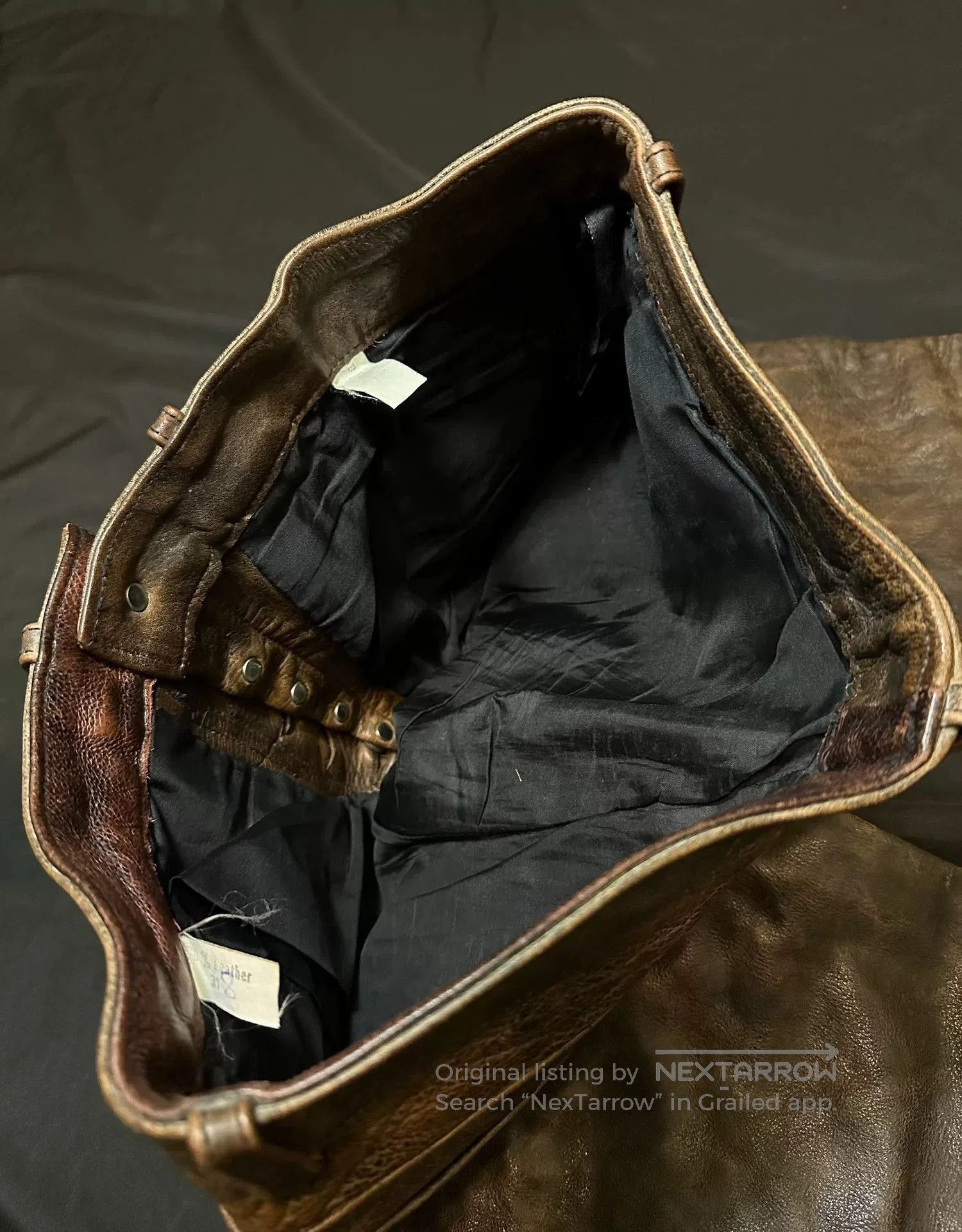 Vintage vintage leather pants with distressed details. Size US 34 / EU 50 - 8 Thumbnail