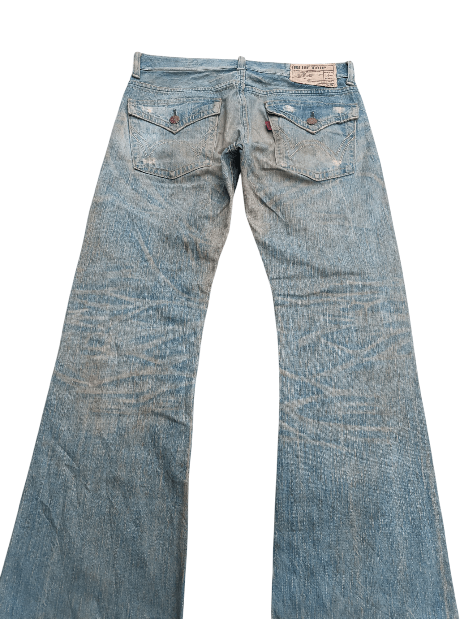 14th Addiction × Edwin × If Six Was Nine VTG 💥 Edwin 503 Blue Trip Dirty Mud Wash Distressed Jeans Size US 34 / EU 50 - 9 Thumbnail