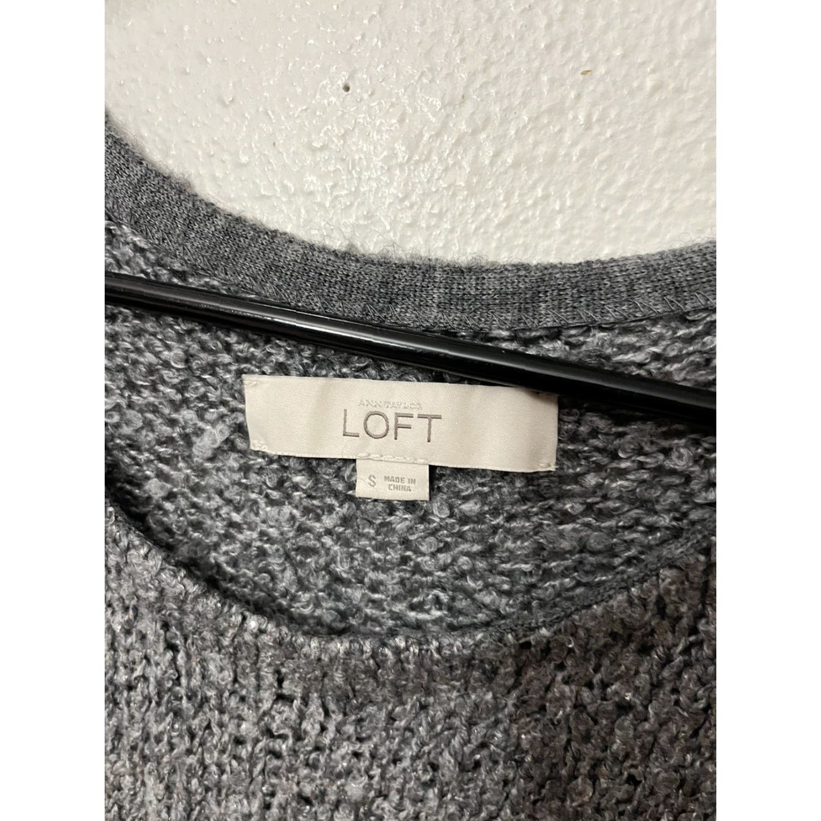 Loft VINTAGE LOFT Gray 3/4 Sleeve Sweater Women's Small Pullover Solid Crew Top Size S / US 4 / IT 40 - 2 Thumbnail