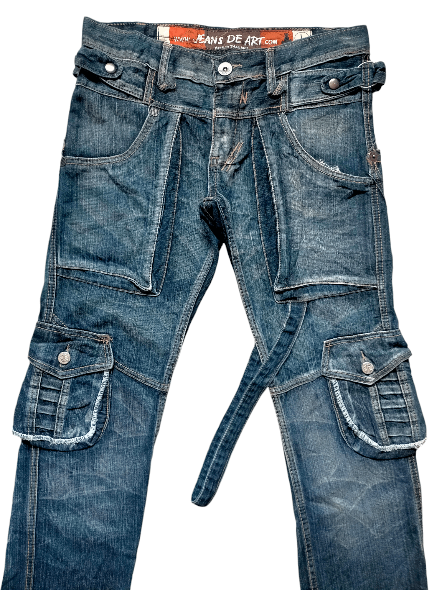 Hysteric Glamour × Japanese Brand Jeans De Art Bondage Punk Cargo Denim Pants Size US 32 / EU 48 - 3 Thumbnail