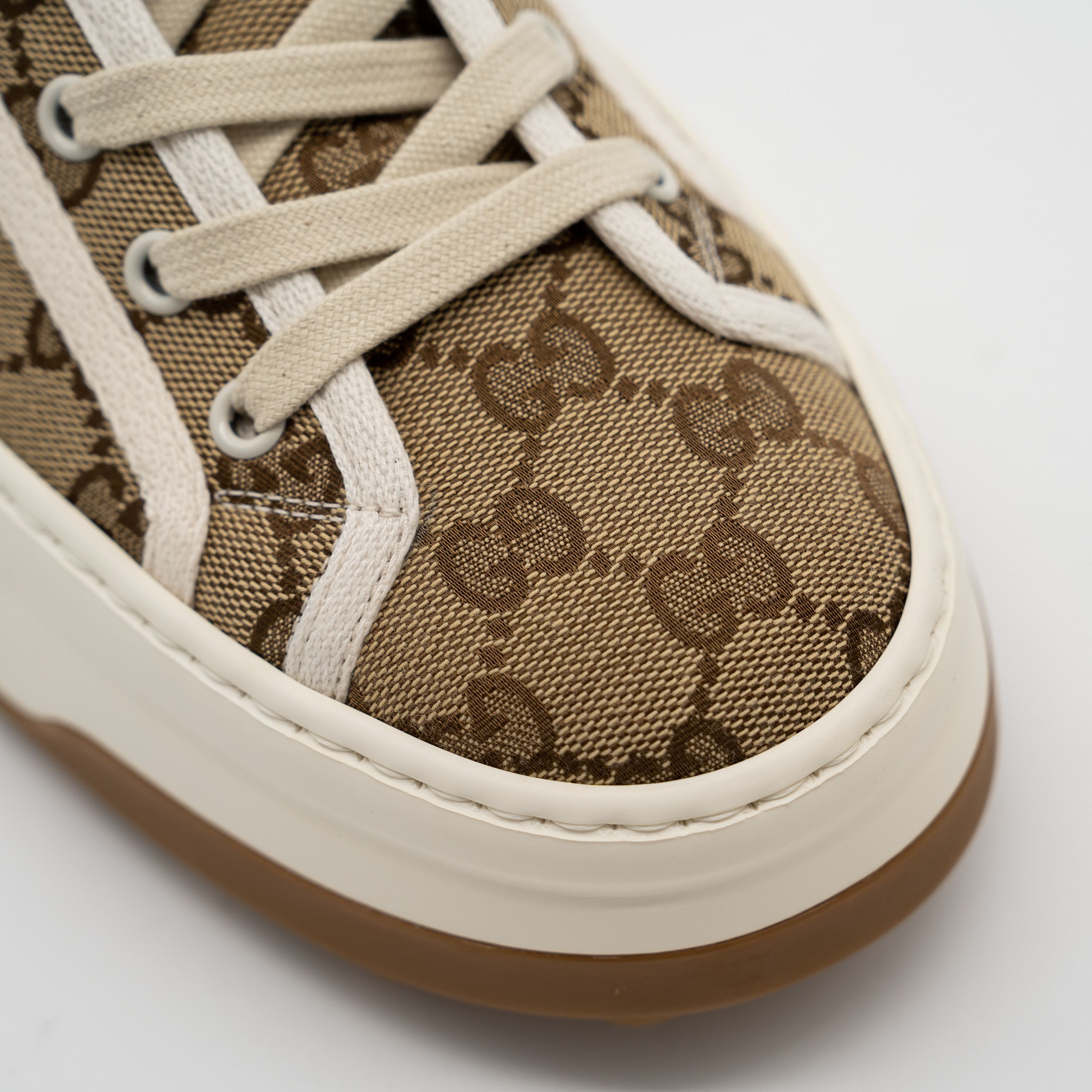 Gucci 40.5G Gucci Tennis Platform GG Canvas Beige Brown Sneakers Size US 10.5 / IT 40.5 - 7 Thumbnail