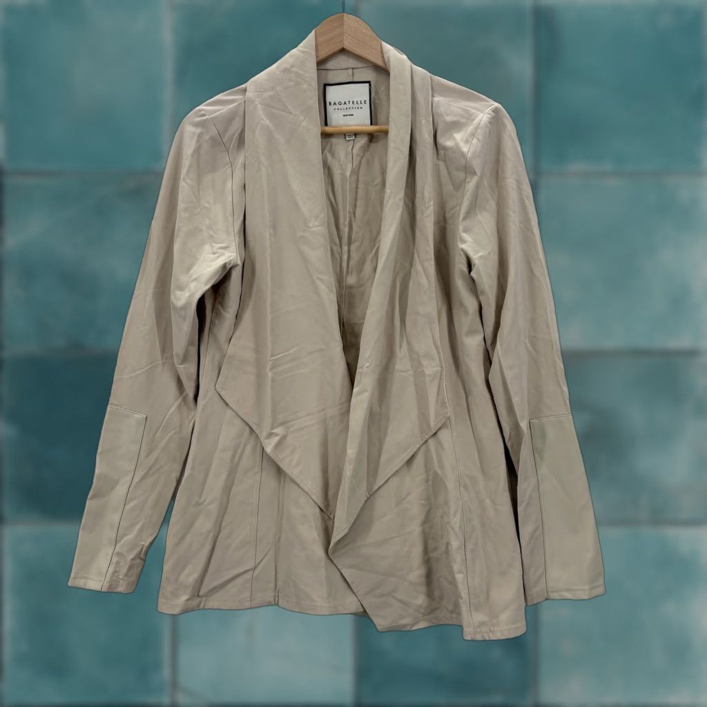 Vintage VINTAGE Bagatelle Collection Jacket Womens Medium Beige Open Front Draped Unlined NWT Size M / US 6-8 / IT 42-44 - 1 Thumbnail