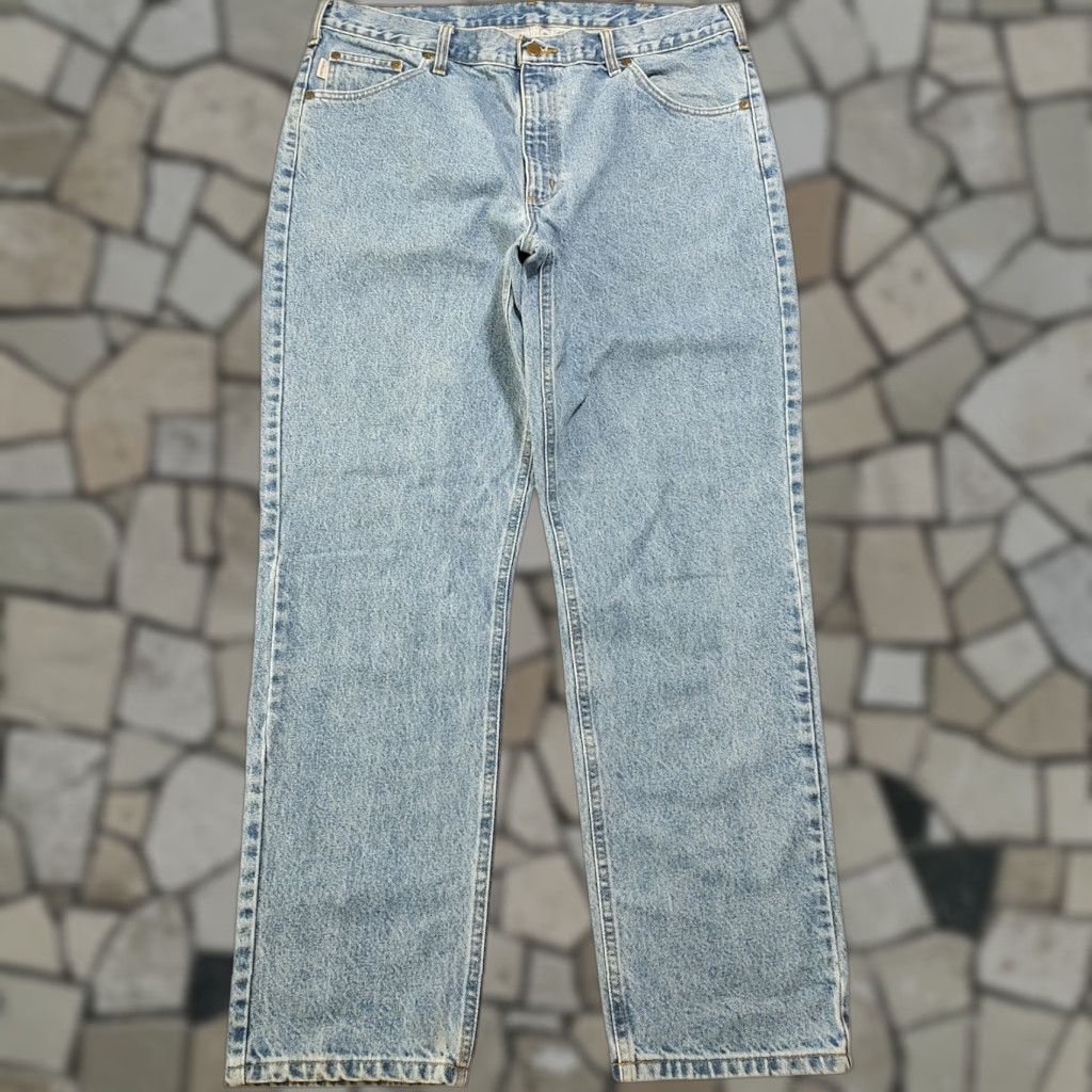 Carhartt VINTAGE Carhartt Jeans 40x32 Denim Light Blue 5-Pocket Relaxed Fit Mens B18 STW 90s Logo USA made in Mexico Size US 40 / EU 56 - 1 Thumbnail