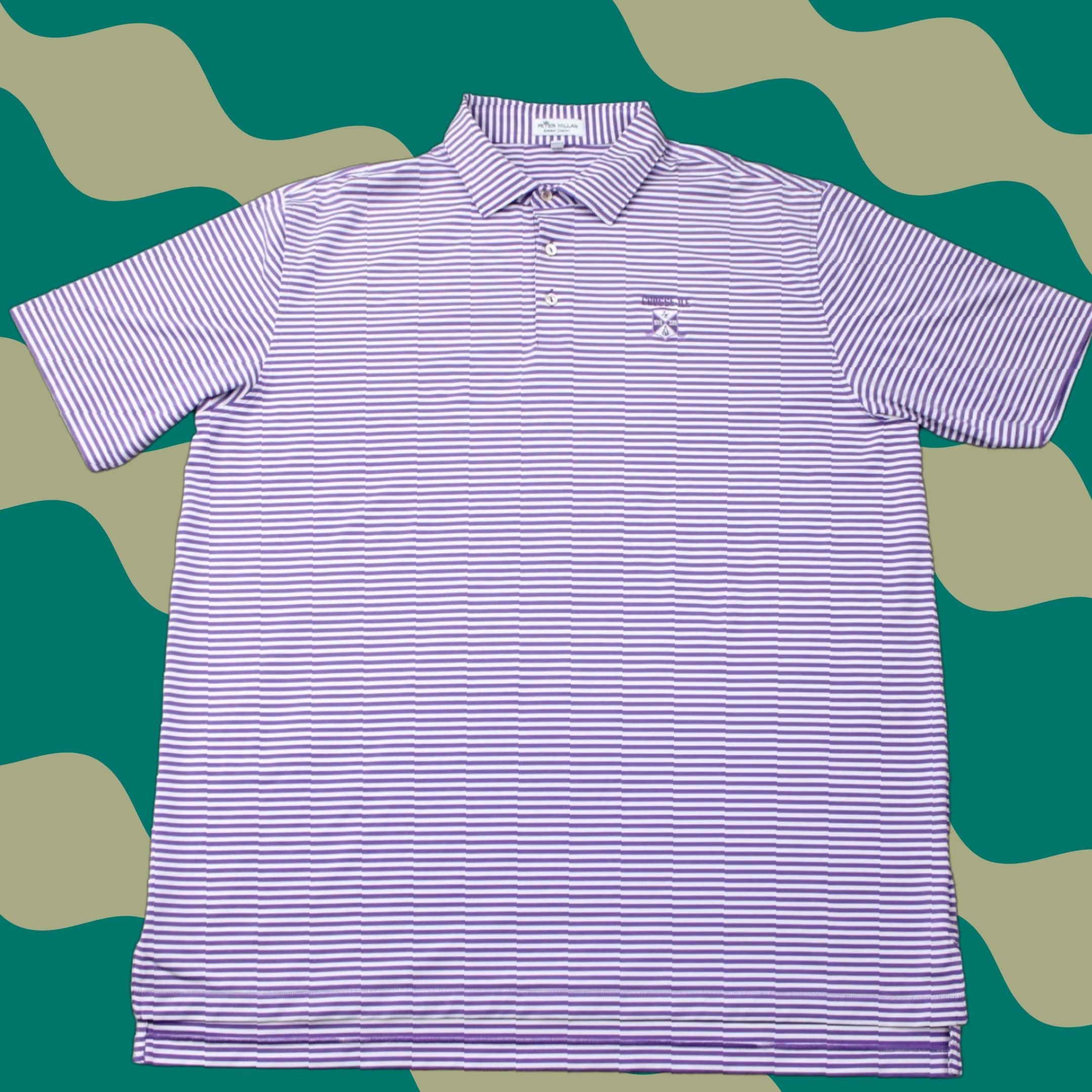 Peter Millar Peter Millar Polo Shirt Mens XL Purple/White Summer Comfort Polyester Stretch S/S Shirt/ polo Size US XL / EU 56 / 4 - 1 Thumbnail