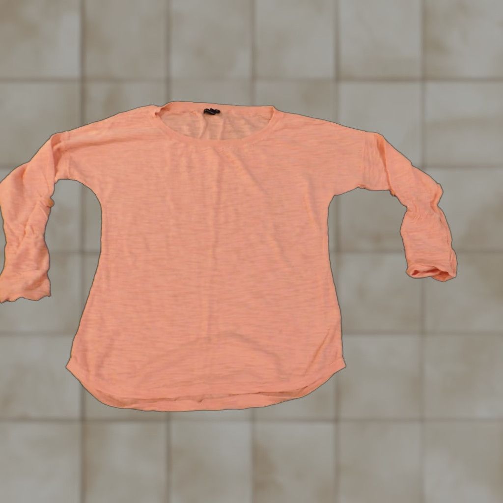 Express Express Blouse Shirt Women's M Pink Roll Tab Sleeve Cotton Rayon Pullover Round Neck Basic Casual Classic Stretch Solid F/Designer-Theme Size M / US 6-8 / IT 42-44 - 1 Thumbnail