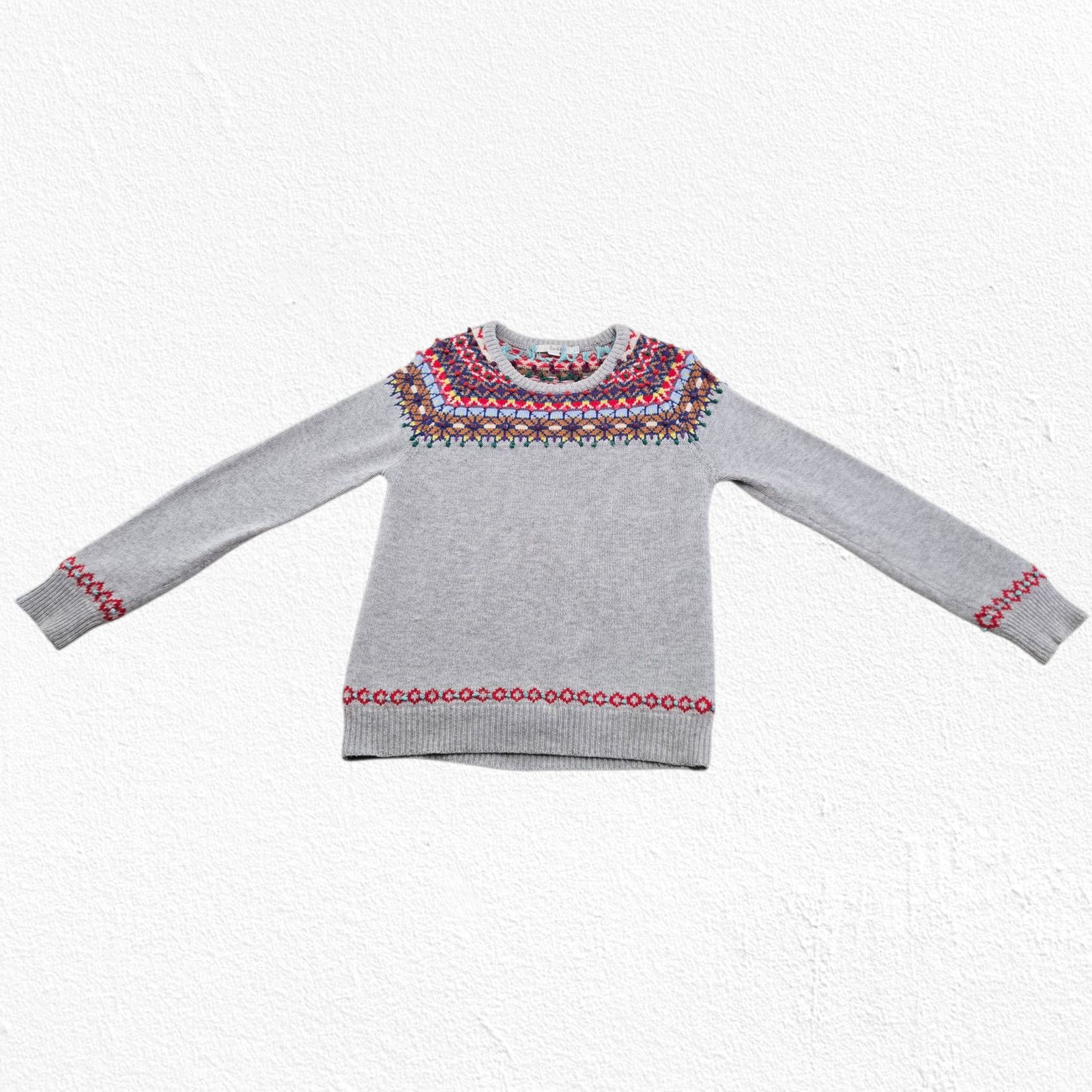 Boden Fair Isle Wool Blend Sweater Multicolor Bobble Knit Size 8 Size M / US 6-8 / IT 42-44 - 3 Thumbnail