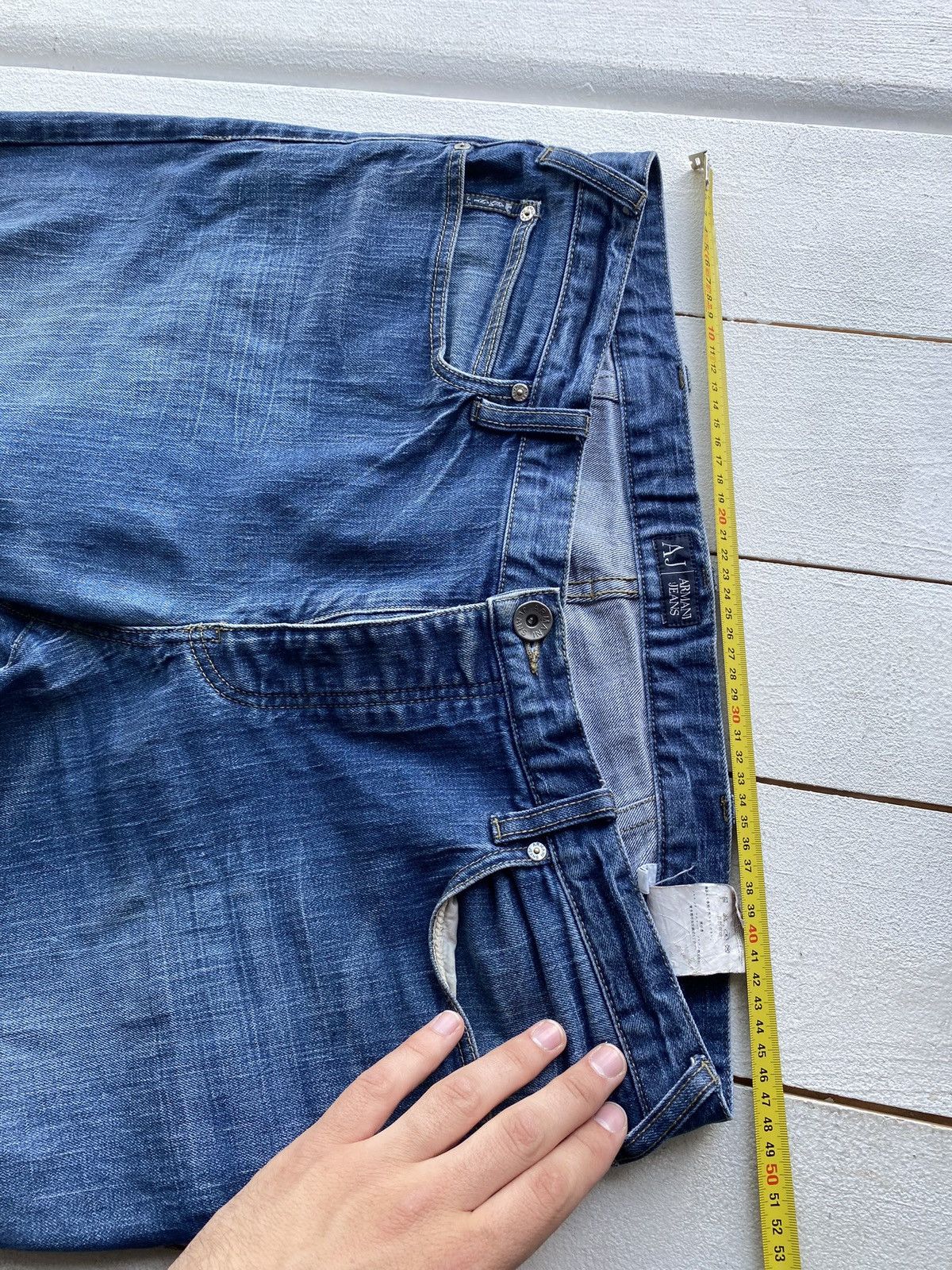 Designer × Giorgio Armani × Vintage Giorgio Armani Jeans Blue 36 Relaxed Straight Designer Size US 36 / EU 52 - 12 Thumbnail