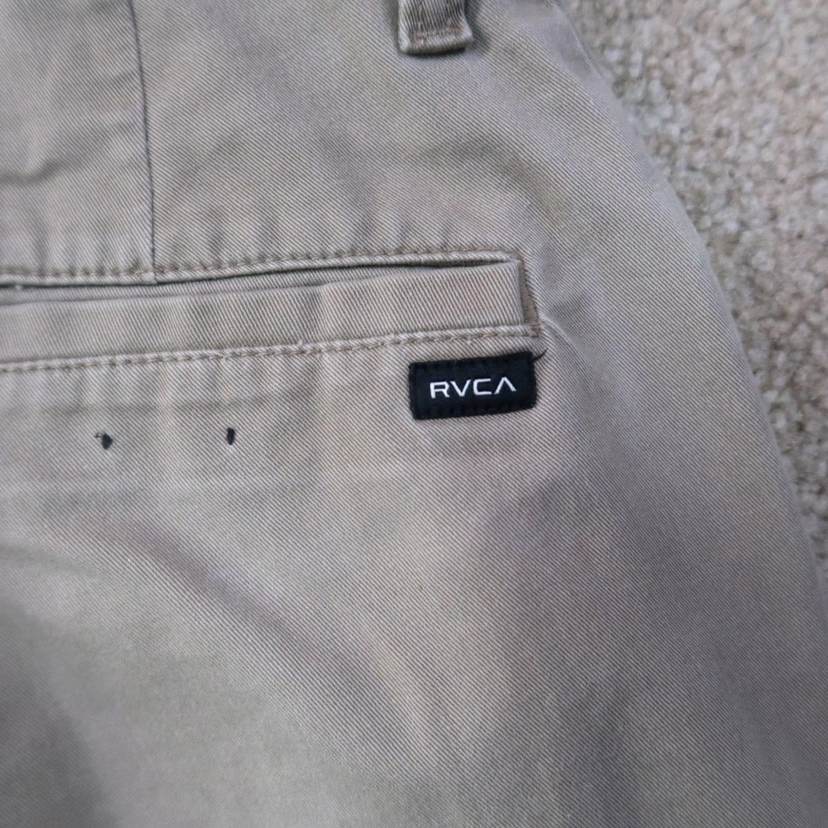 RVCA VINTAGE RVCA Chino Pants Straight Fit Beige 30x30 5-Pocket Flat Front Men’s 30 Regular Denim/Cotton Holiday Seasonal? Size US 30 / EU 46 - 5 Thumbnail