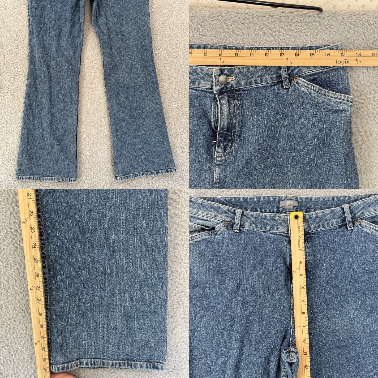 Denime VINTAGE? No. J Jill Jeans Womens 14 Blue Denim Straight Leg Mid Rise Stretch Bootcut Jeans Size 36" / US 14 / IT 50 - 8 Thumbnail