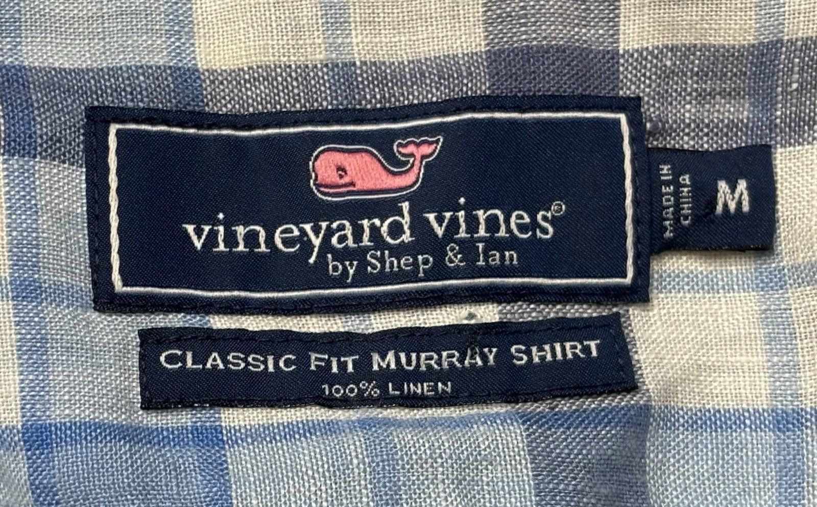 Vineyard Vines Vineyard Vines Shirt Mens Medium Linen Classic Murray Plaid Size US M / EU 48-50 / 2 - 2 Thumbnail