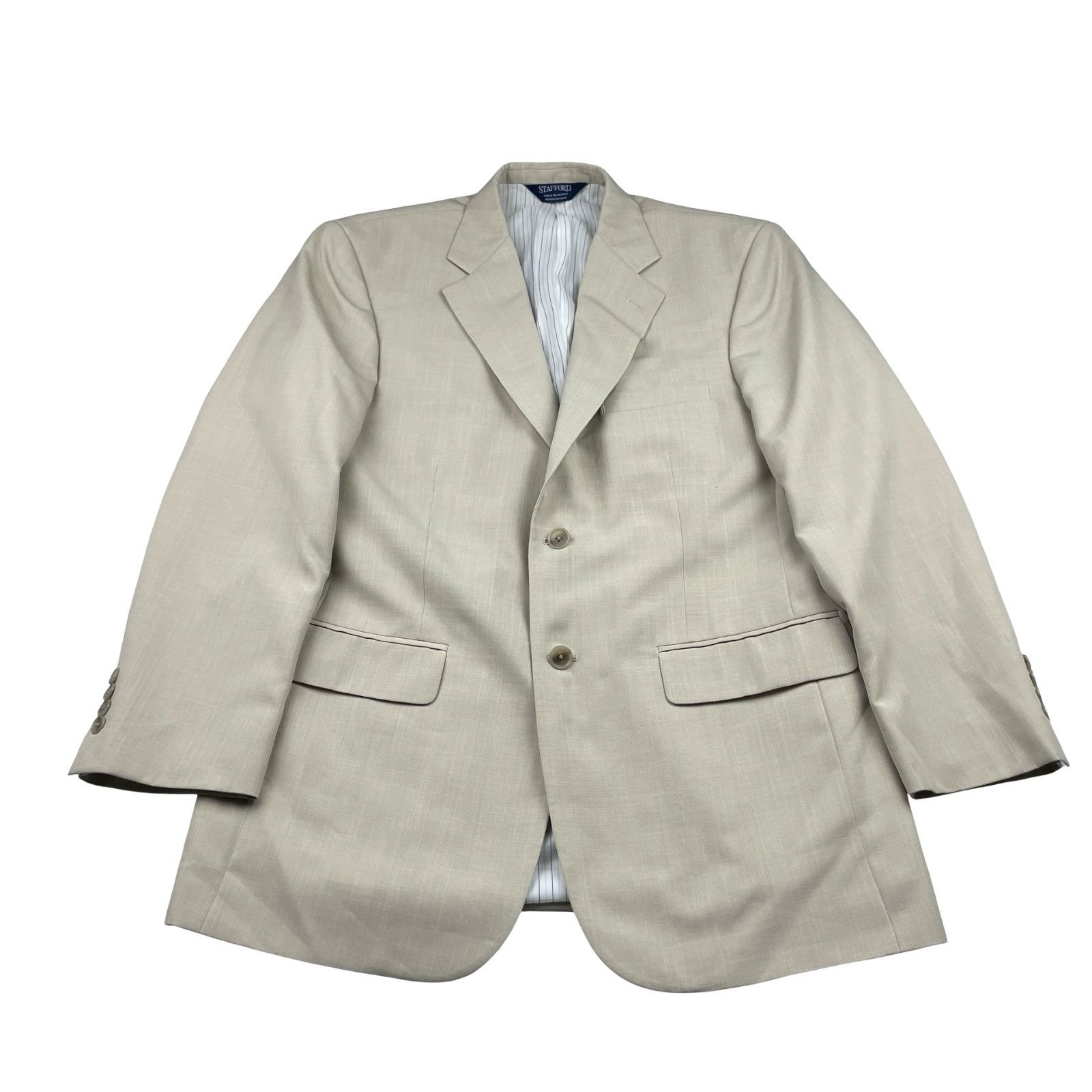 Stafford Stafford Men's Performance 2-Button Suit Light Khaki/Tan • 4 Size 40R - 2 Thumbnail