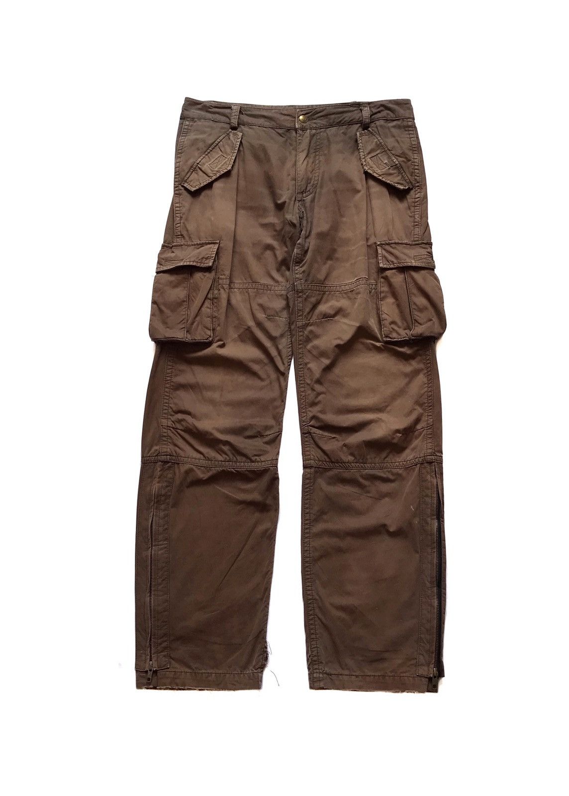 image of Beauty Beast x Katharine Hamnett London Hamnett Cargo Ankle Zip Trouser Pants in Brown (Size 34)