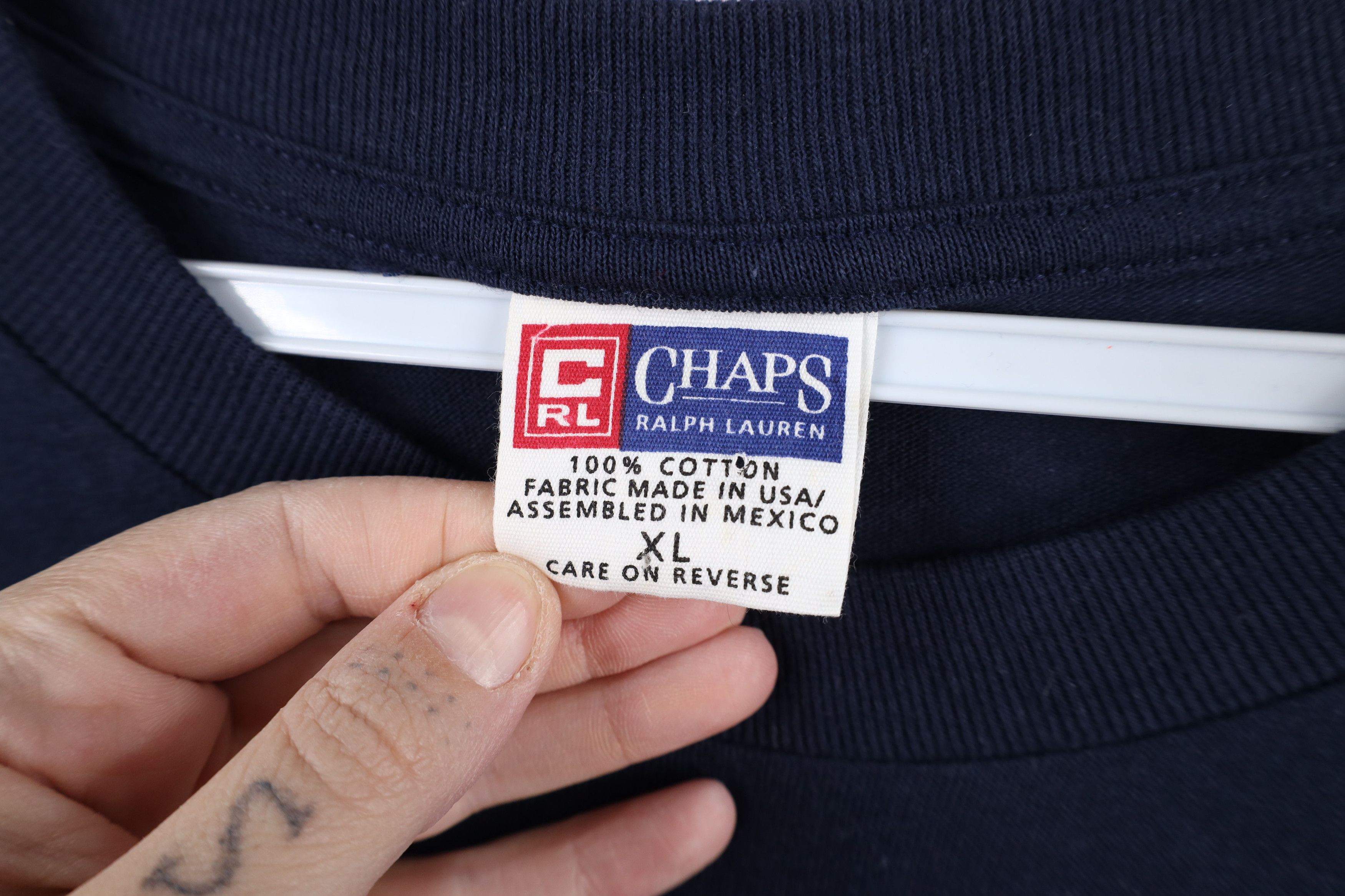 Ralph Lauren × Vintage Vintage 90s Chaps Ralph Lauren Short Sleeve T-Shirt Blue Size US XL / EU 56 / 4 - 8 Thumbnail