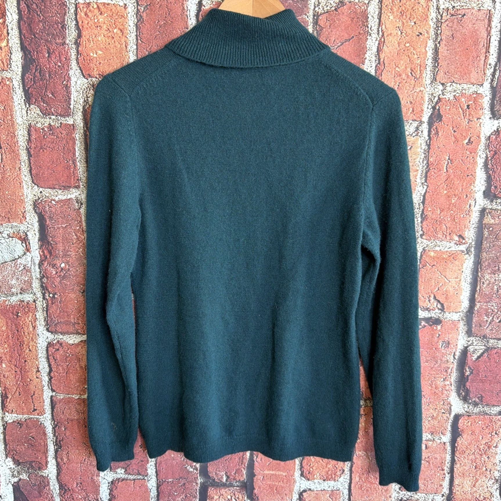Charter Club Charter Club Womens Turtleneck Sweater M Green 100% Cashmere Luxury Pullover Size M / US 6-8 / IT 42-44 - 3 Thumbnail