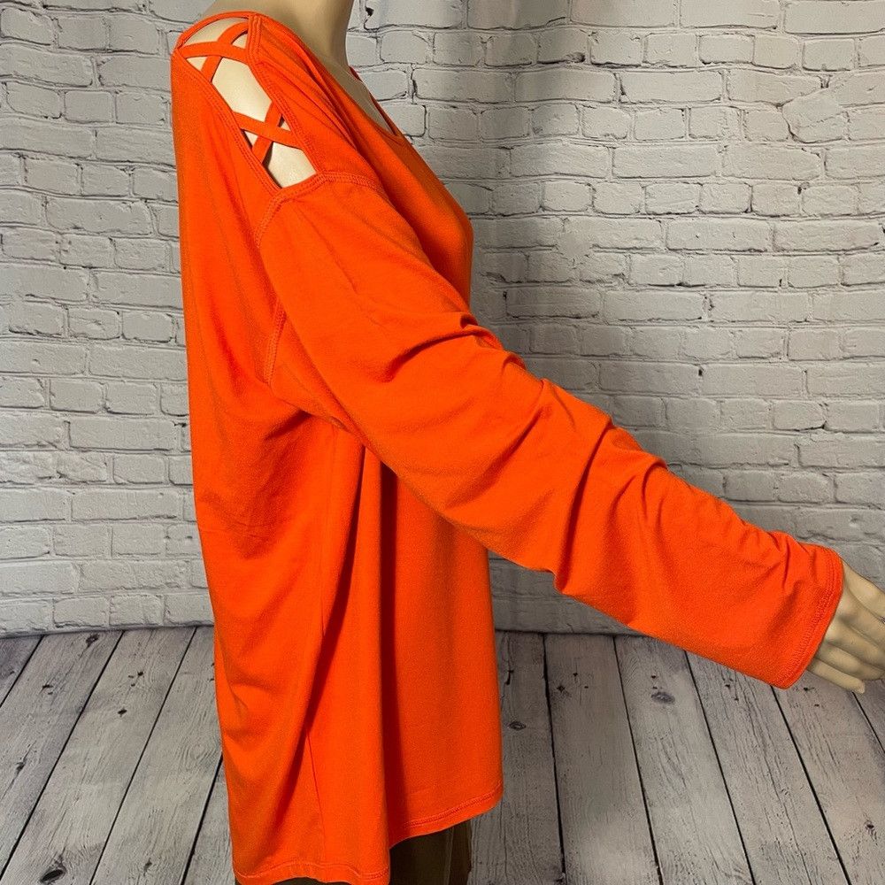Chicos NWT New Zenergy By Chico's Orange Cage-Shoulder Tunic Size Size L / US 10 / IT 46 - 4 Thumbnail