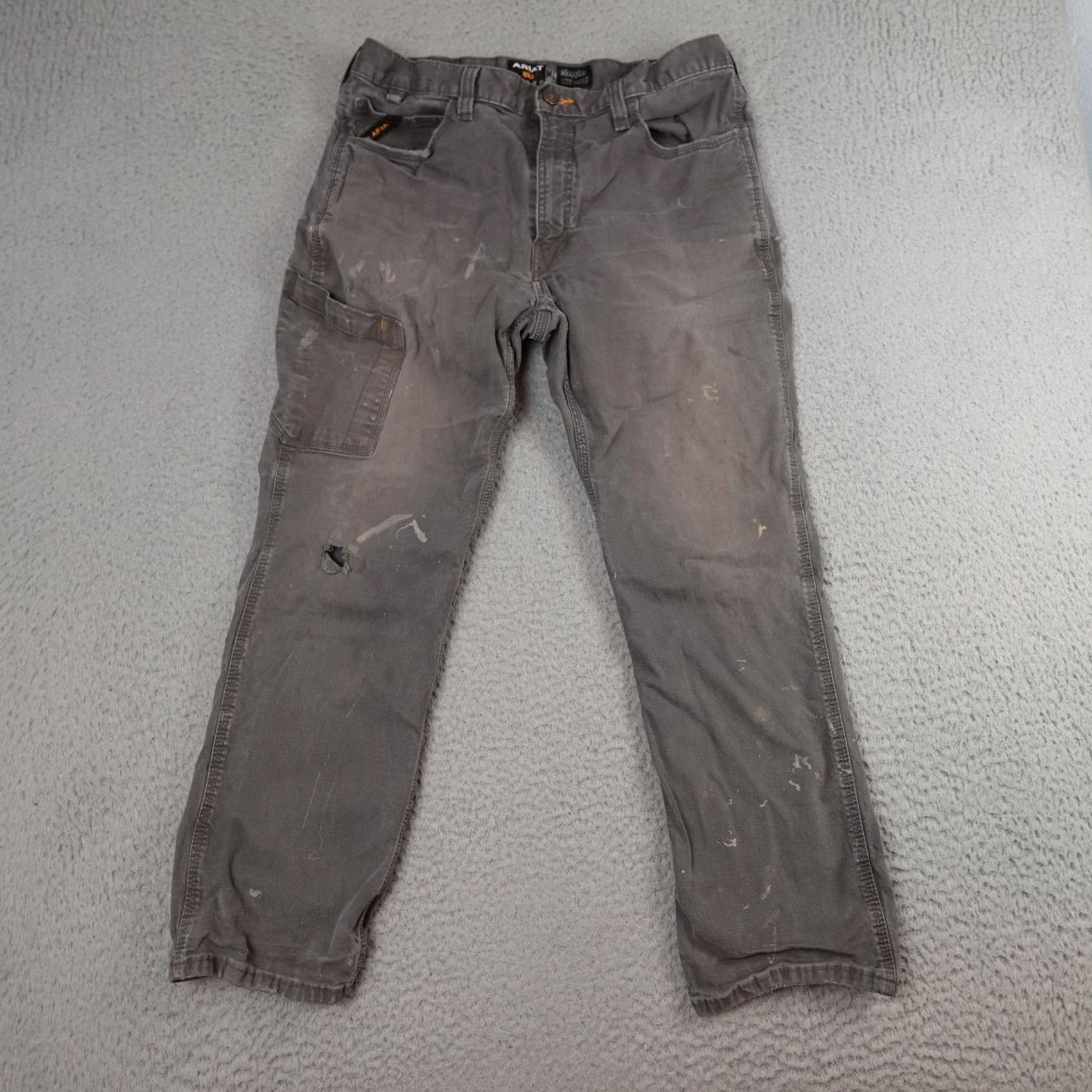 Ariat Ariat Rebar M4 Pants Mens 36x30 Fits 32x26 Gray Relaxed Straight Canvas Work Size US 36 / EU 52 - 2 Thumbnail
