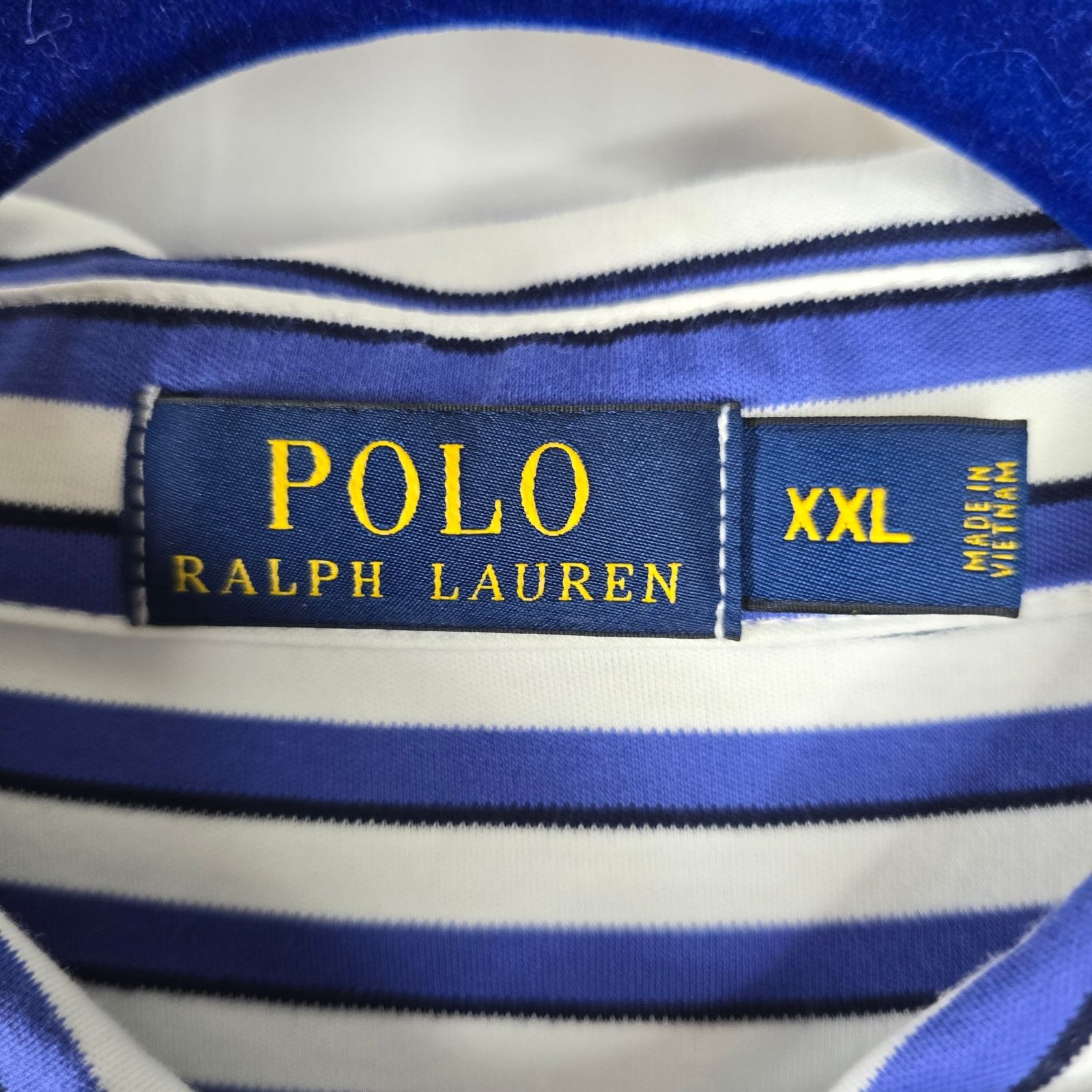 Polo Ralph Lauren Polo Ralph Lauren Blue White Stripe Classic Fit Polo XXL Size US XXL / EU 58 / 5 - 3 Thumbnail
