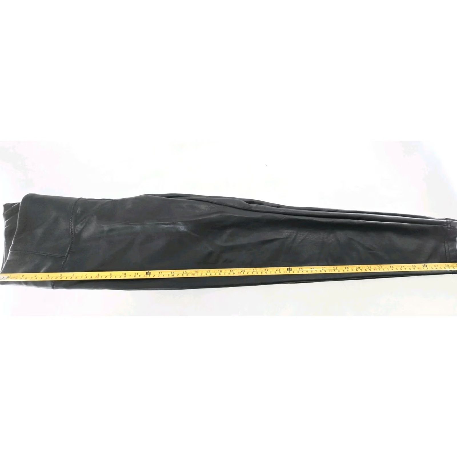 Rachel Zoe Rachel Zoe Black Faux Leather Mid-Rise Waist Straight Leg Pull-On Pants Size 6 Size 28" / US 6 / IT 42 - 4 Thumbnail
